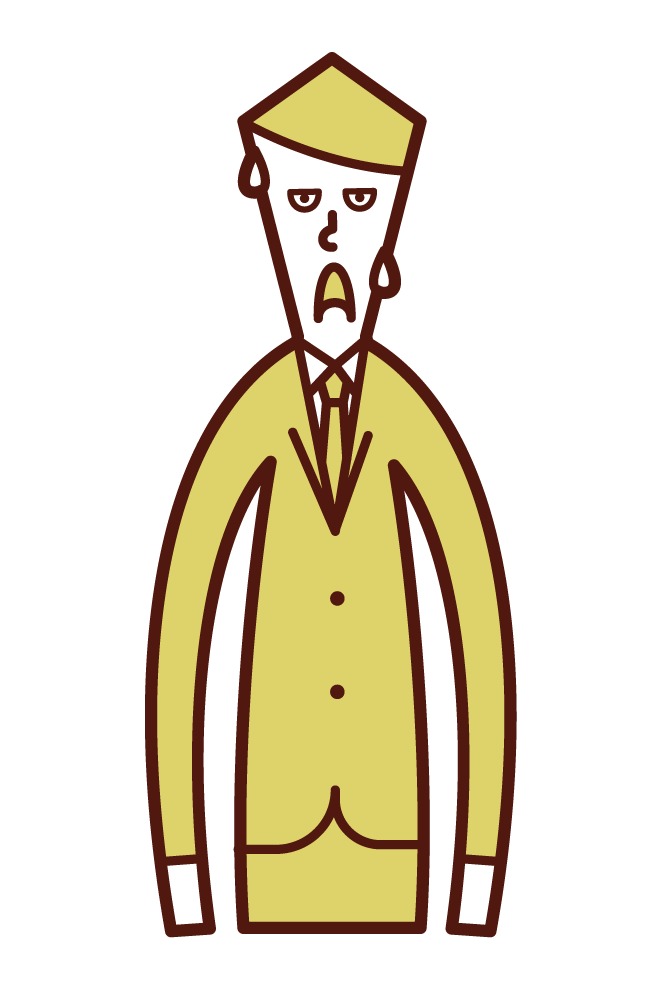 Illustration of a man with a disgusting face