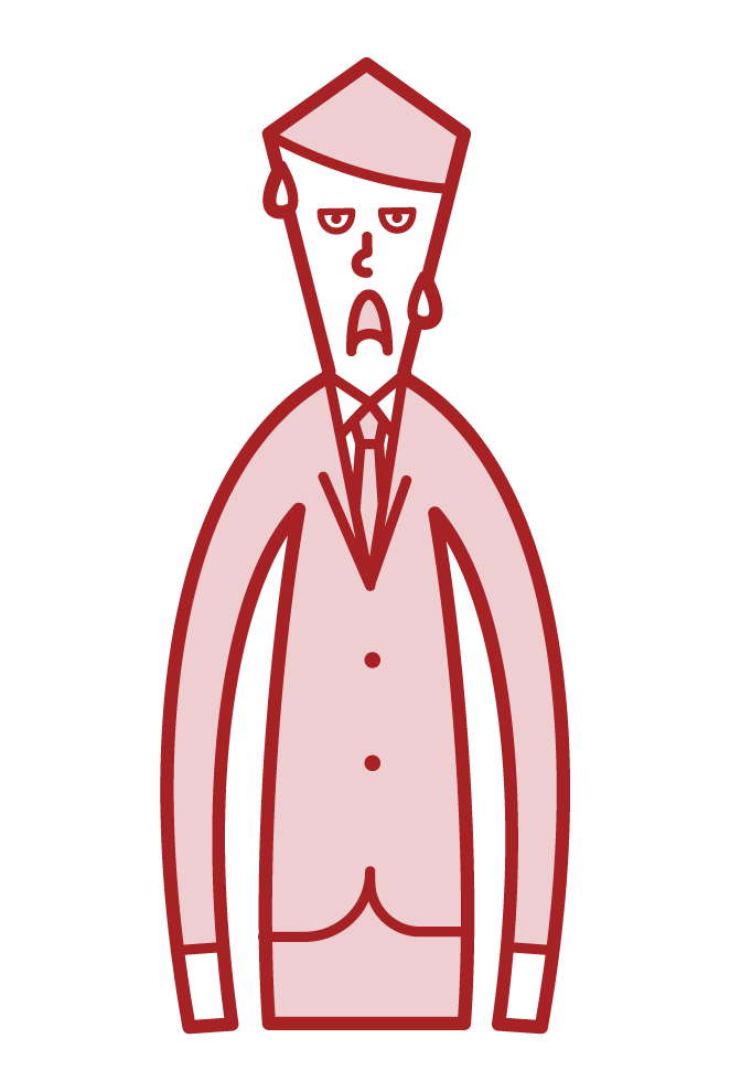 Illustration of a man with a disgusting face