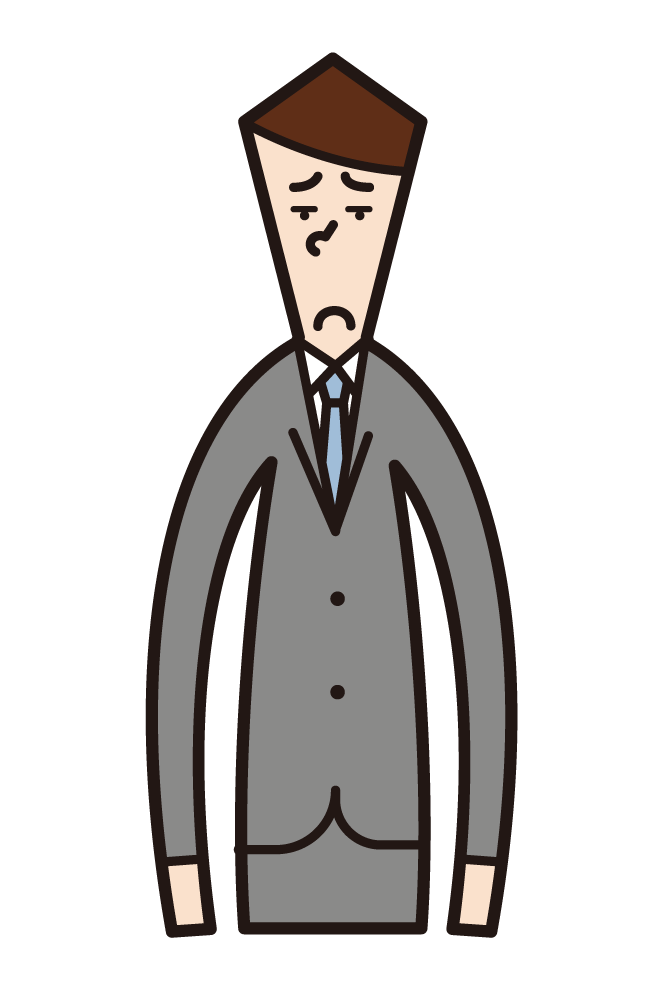 Illustration of an expressionless person (male)