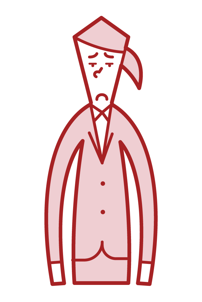 Illustration of an expressionless person (female)