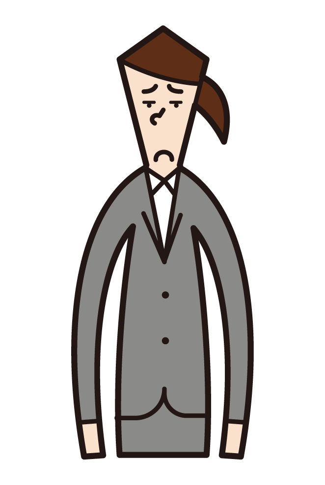 Illustration of an expressionless person (male)