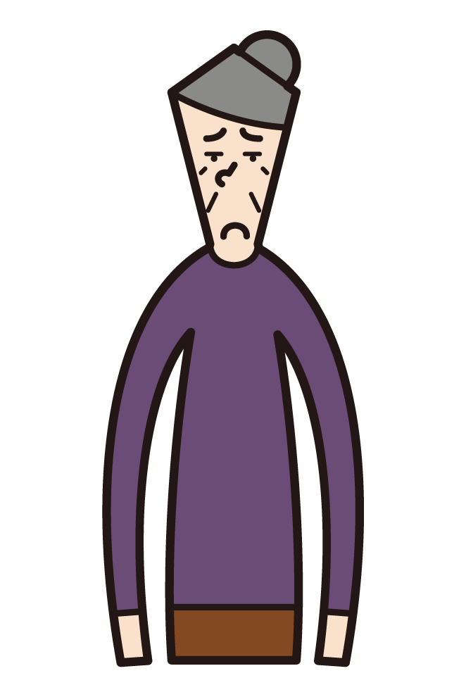 Illustration of an expressionless person (female)