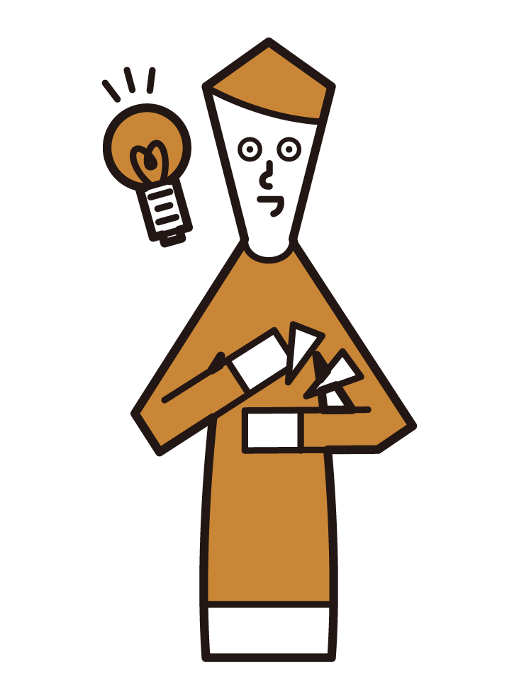 Illustration of a man who flashed a good idea