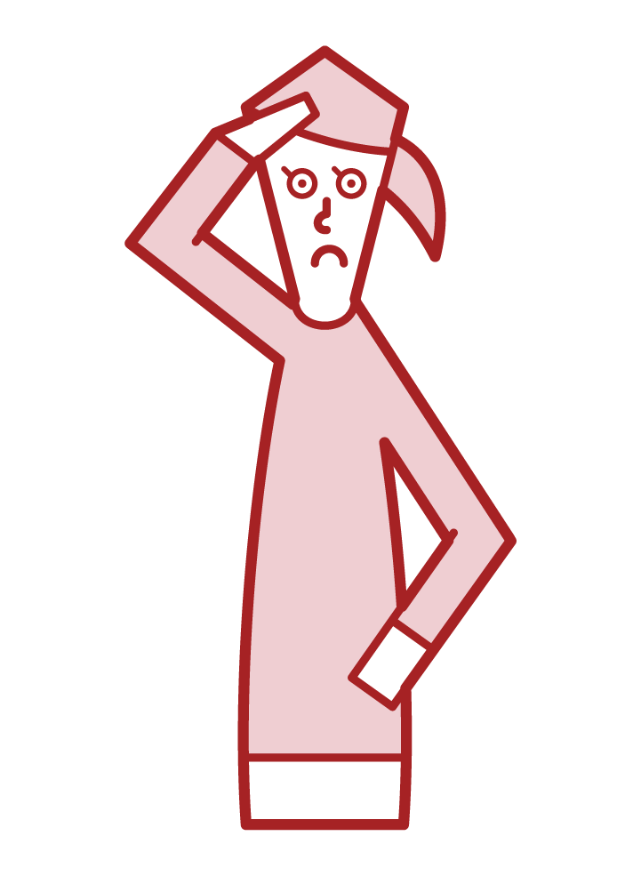 Illustration of a person (female) giving a salute