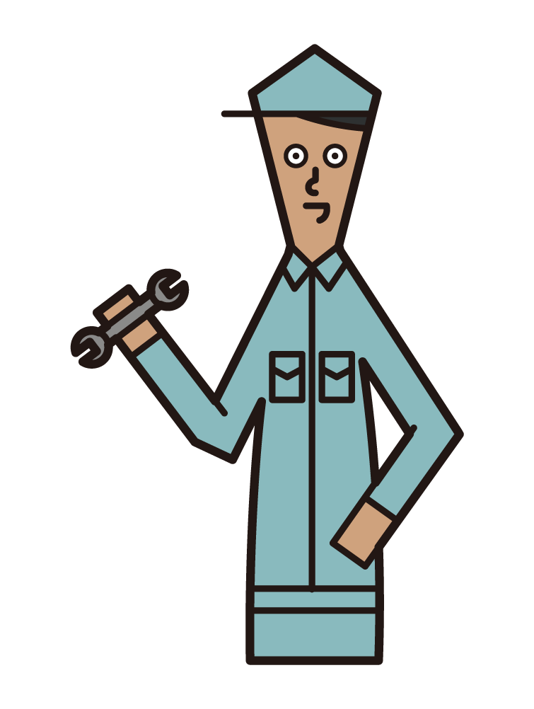 Illustration of a plumber (male)