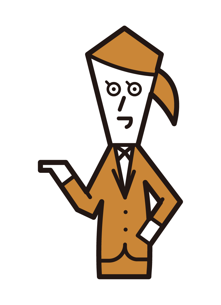 案内する人 女性 のイラスト フリーイラスト素材集 Kukukeke