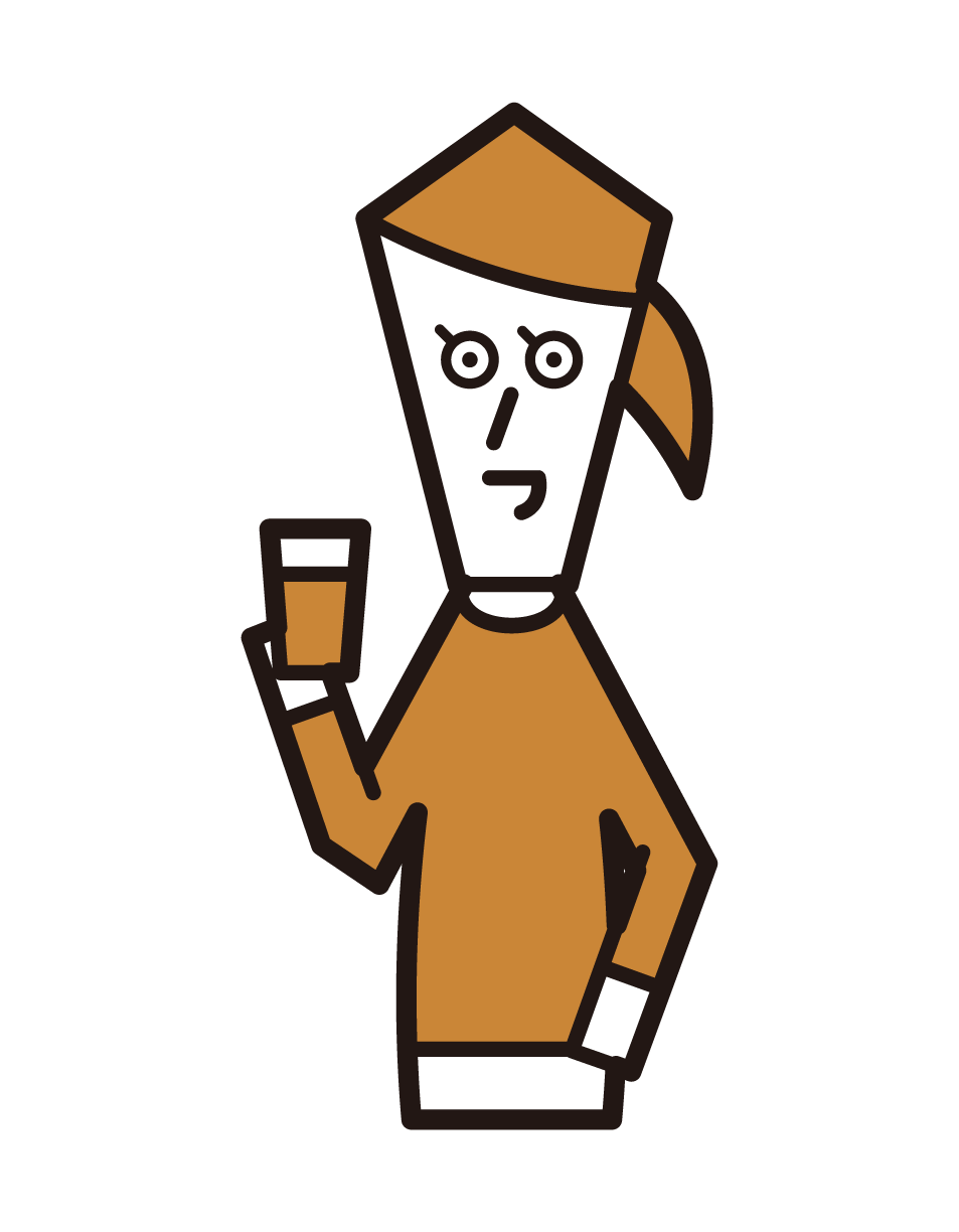 Illustration of a drink drinker (female)