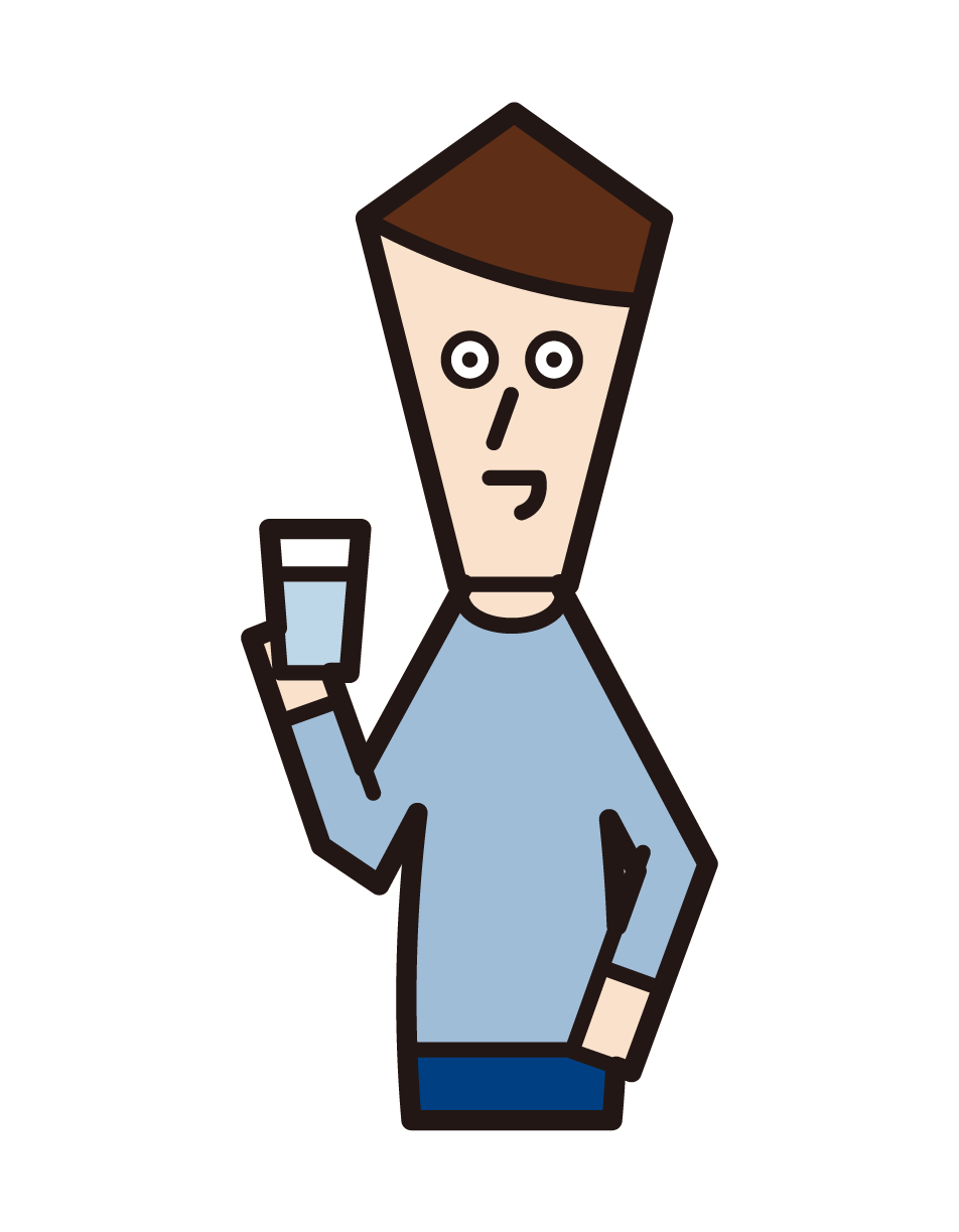 Illustration of a drink drinker (male)