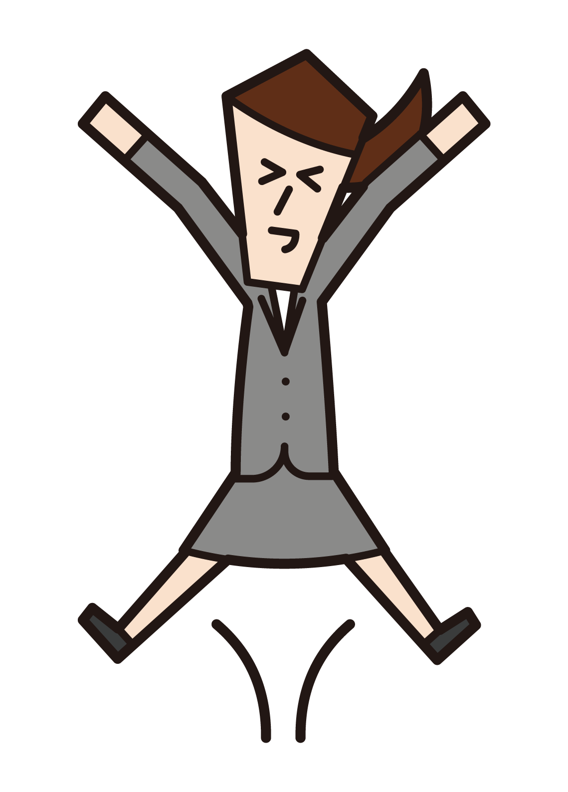 Illustration of a person (male) jumping and rejoicing