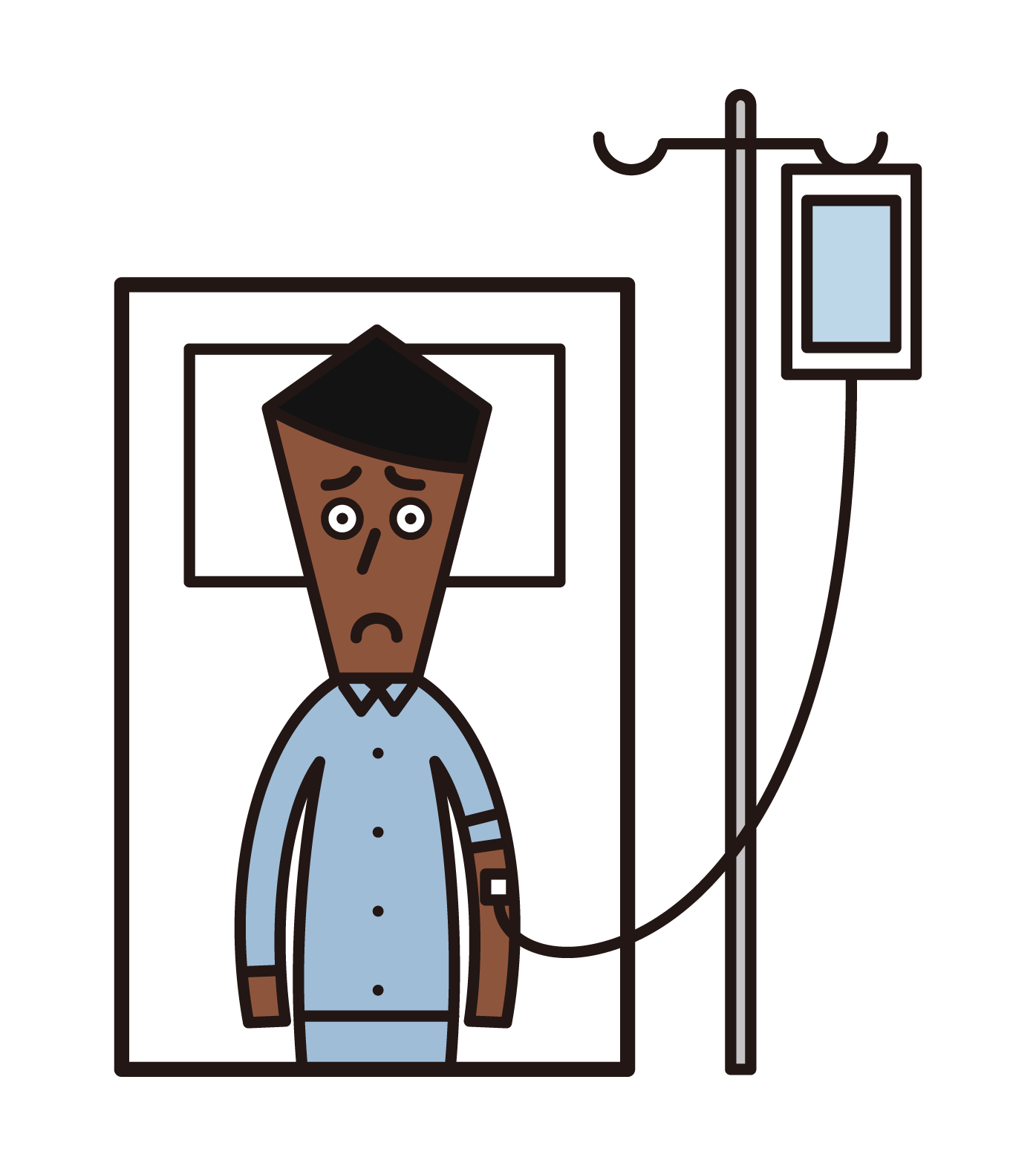 Illustration of a man receiving intravenous treatment