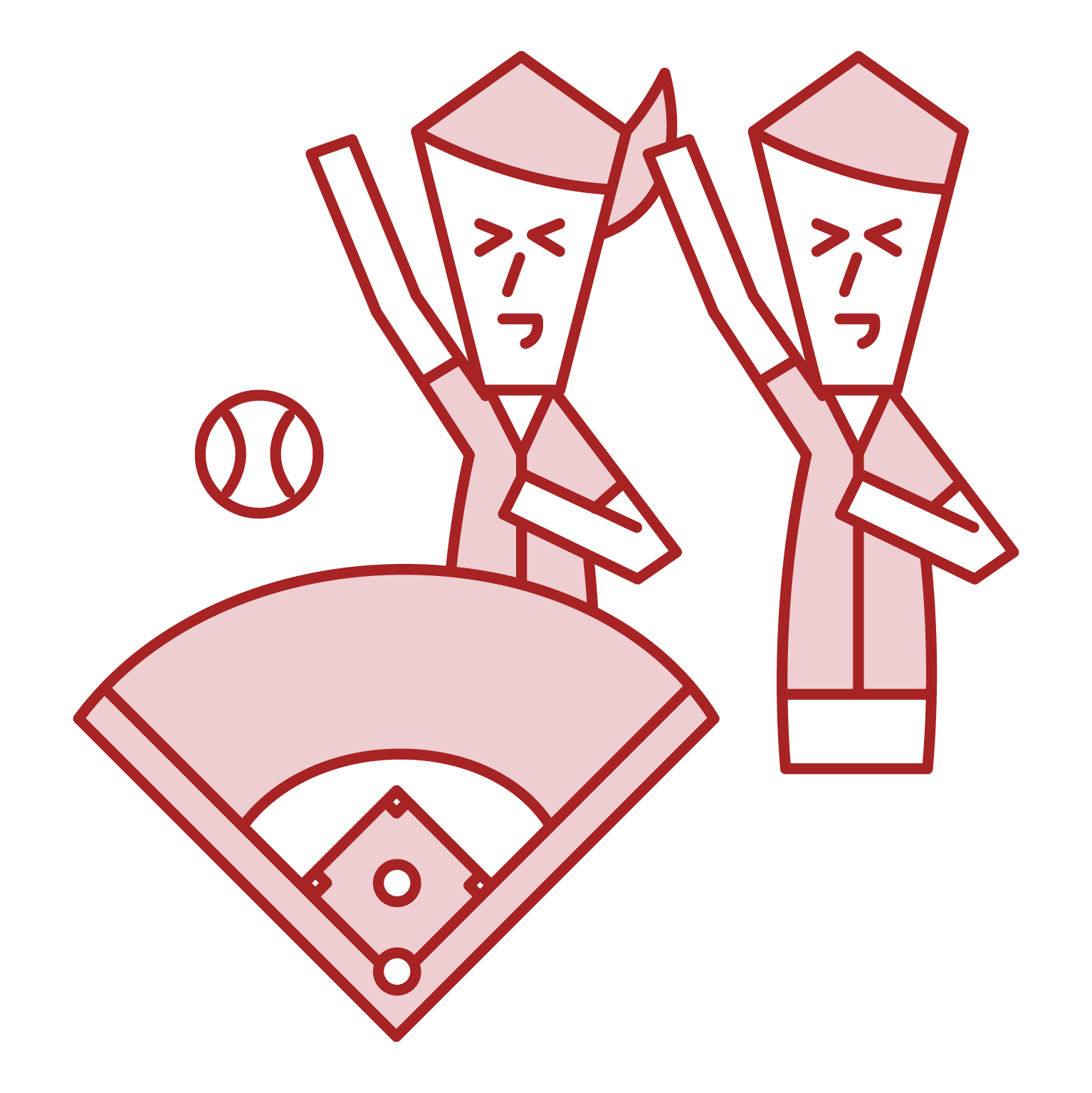 Illustration of people watching a baseball game