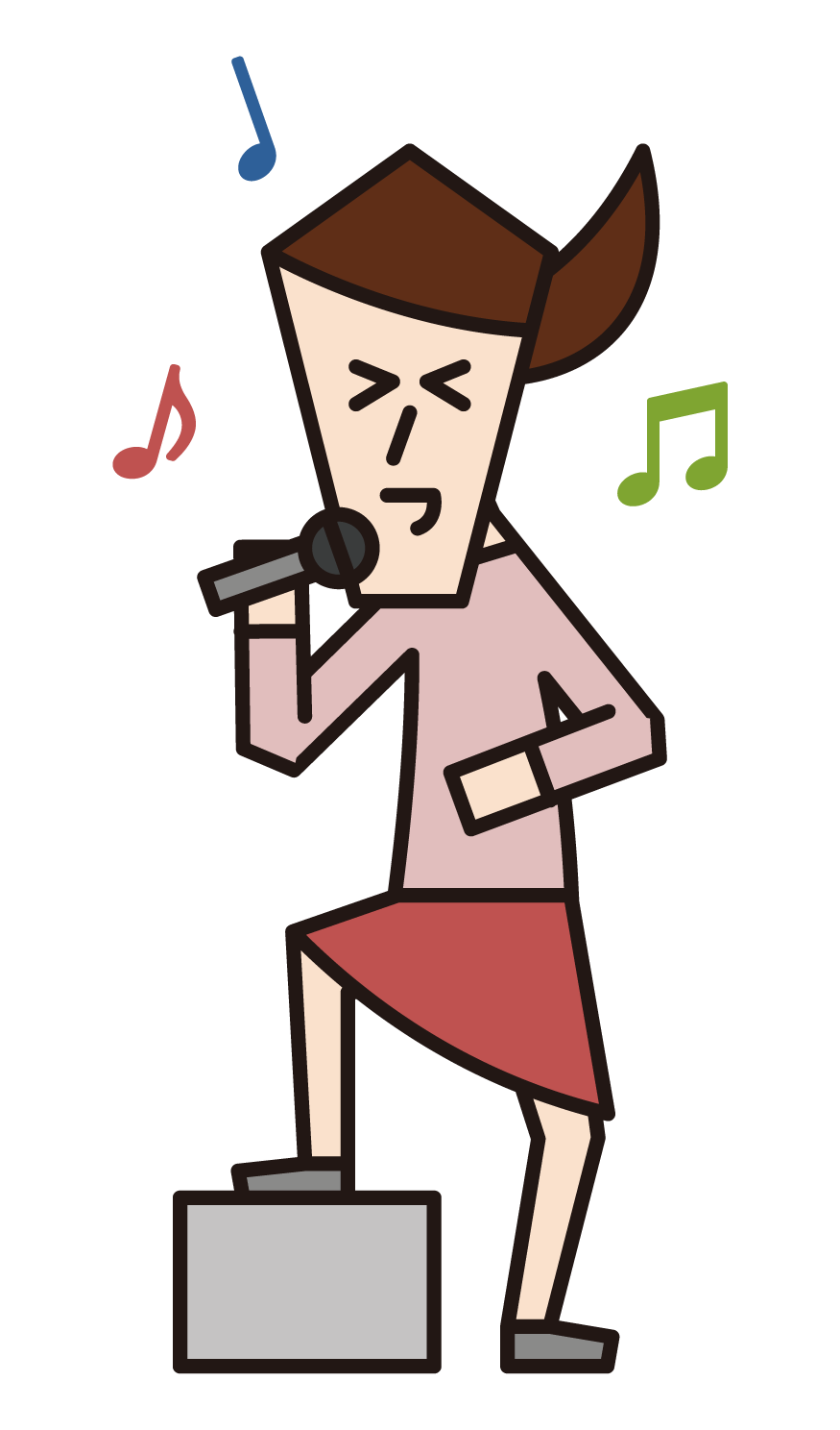 Illustration of a man singing a song