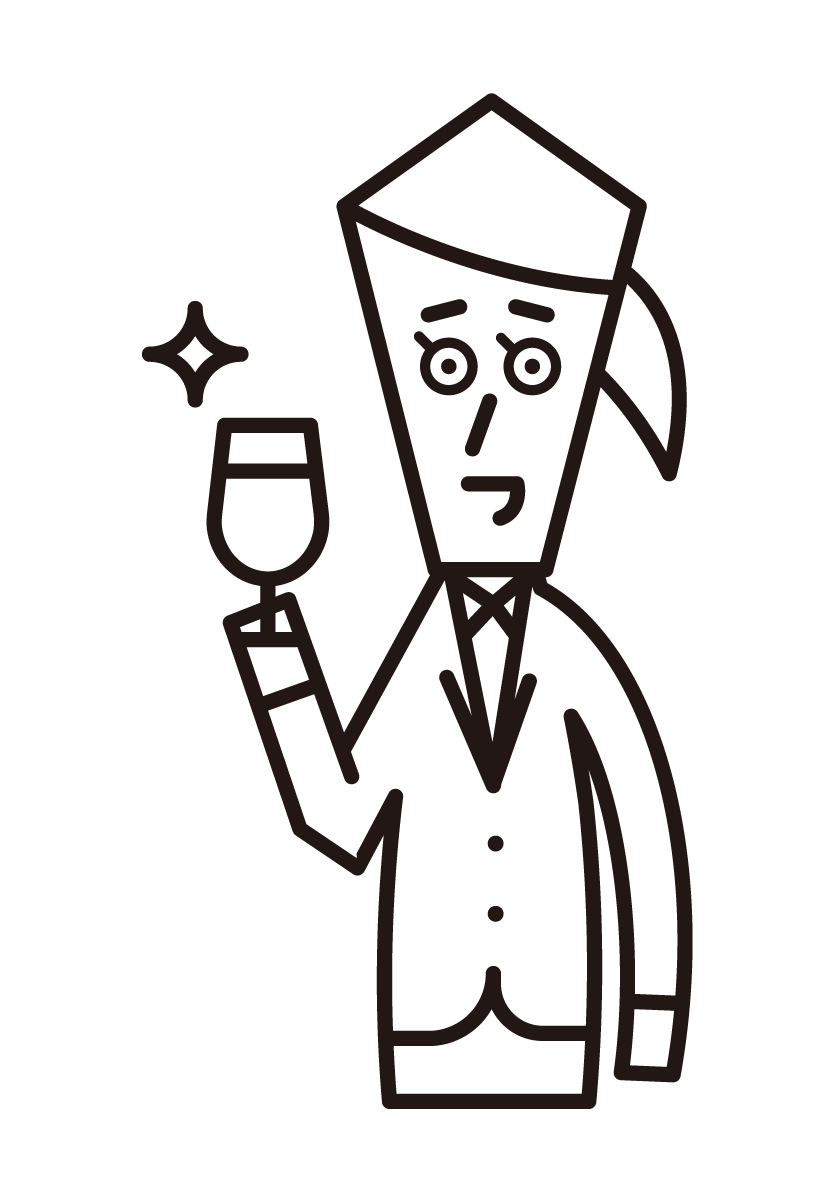 Illustration of a wine drinker (woman)