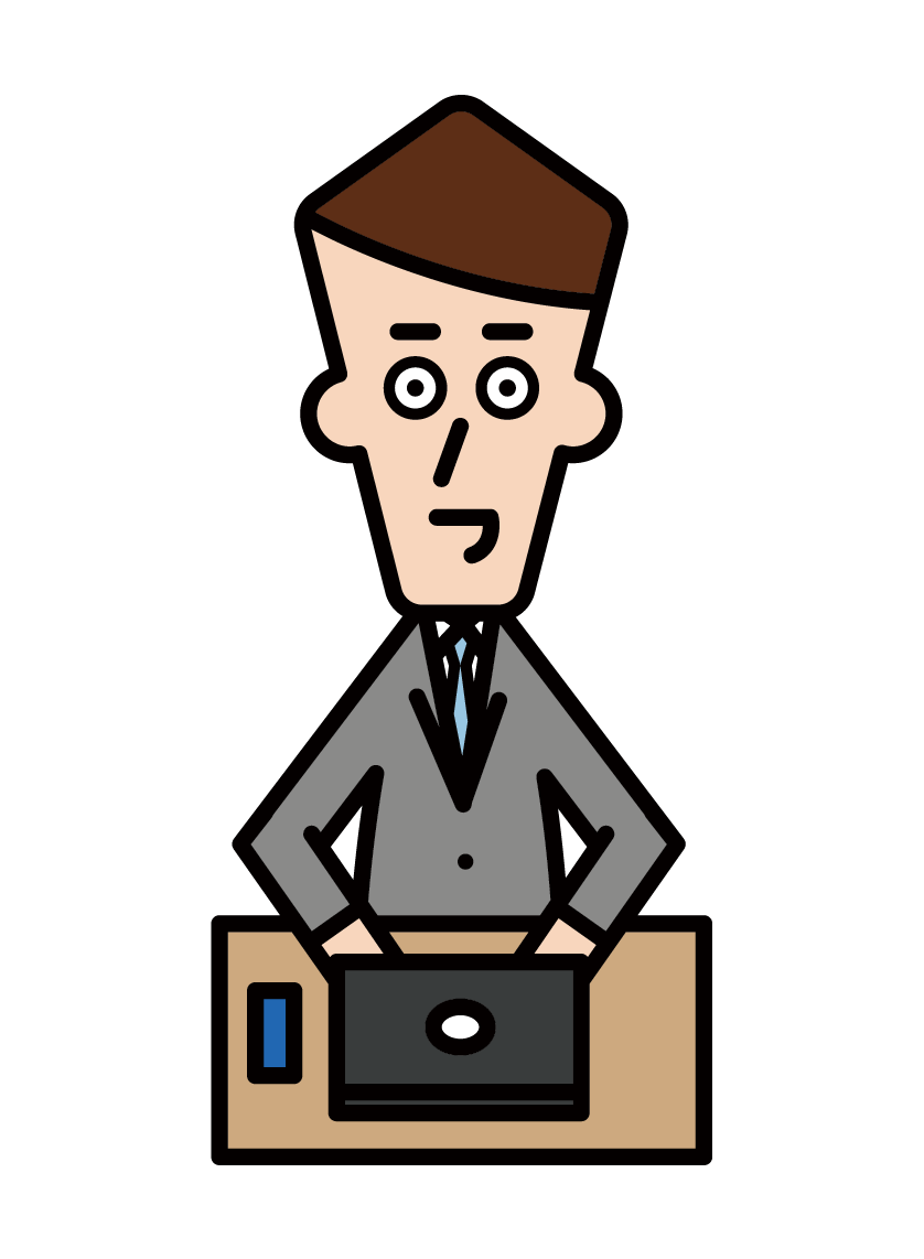 총무, 책상 업무, 회사 직원 (남성)의 삽화