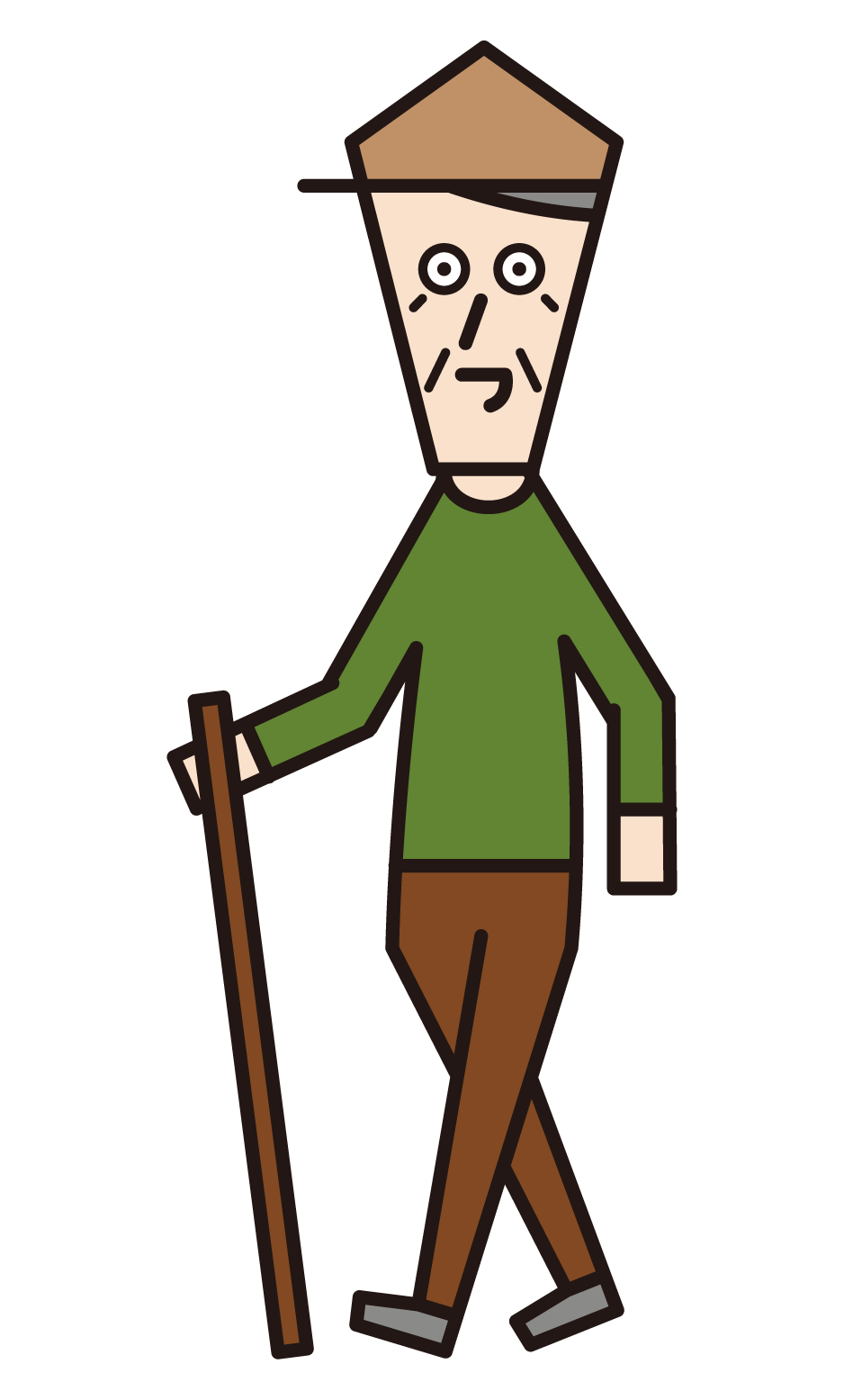 Illustration of a hiker (grandfather)