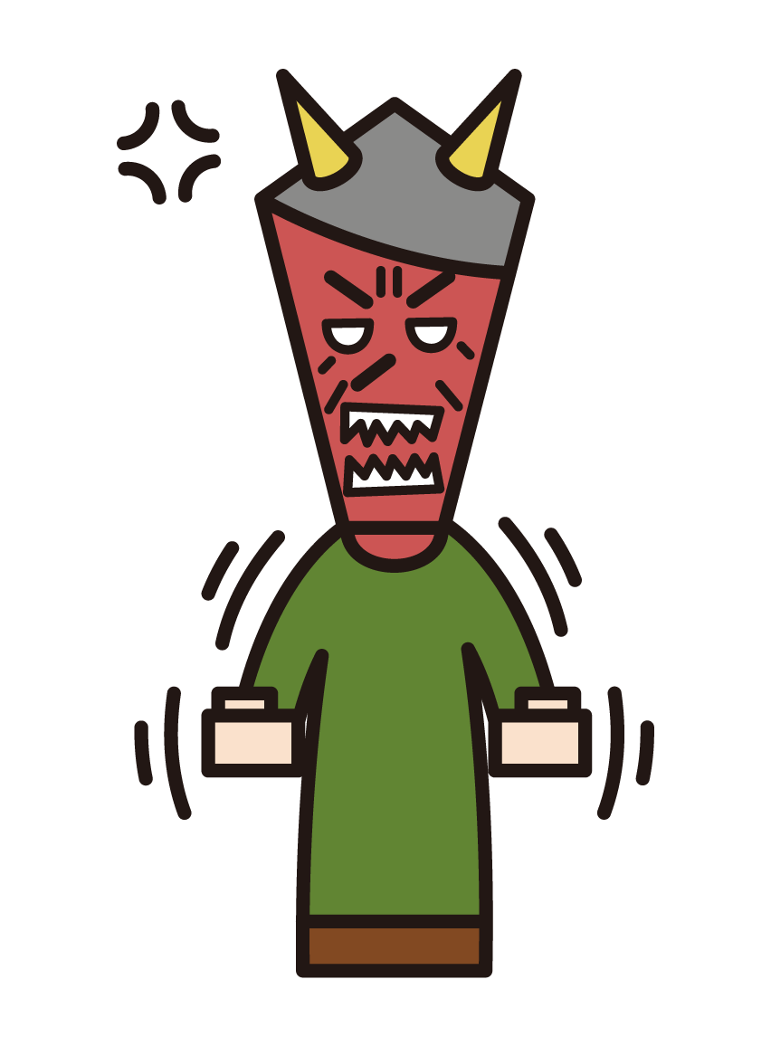 분노한 사람(할아버지)의 삽화