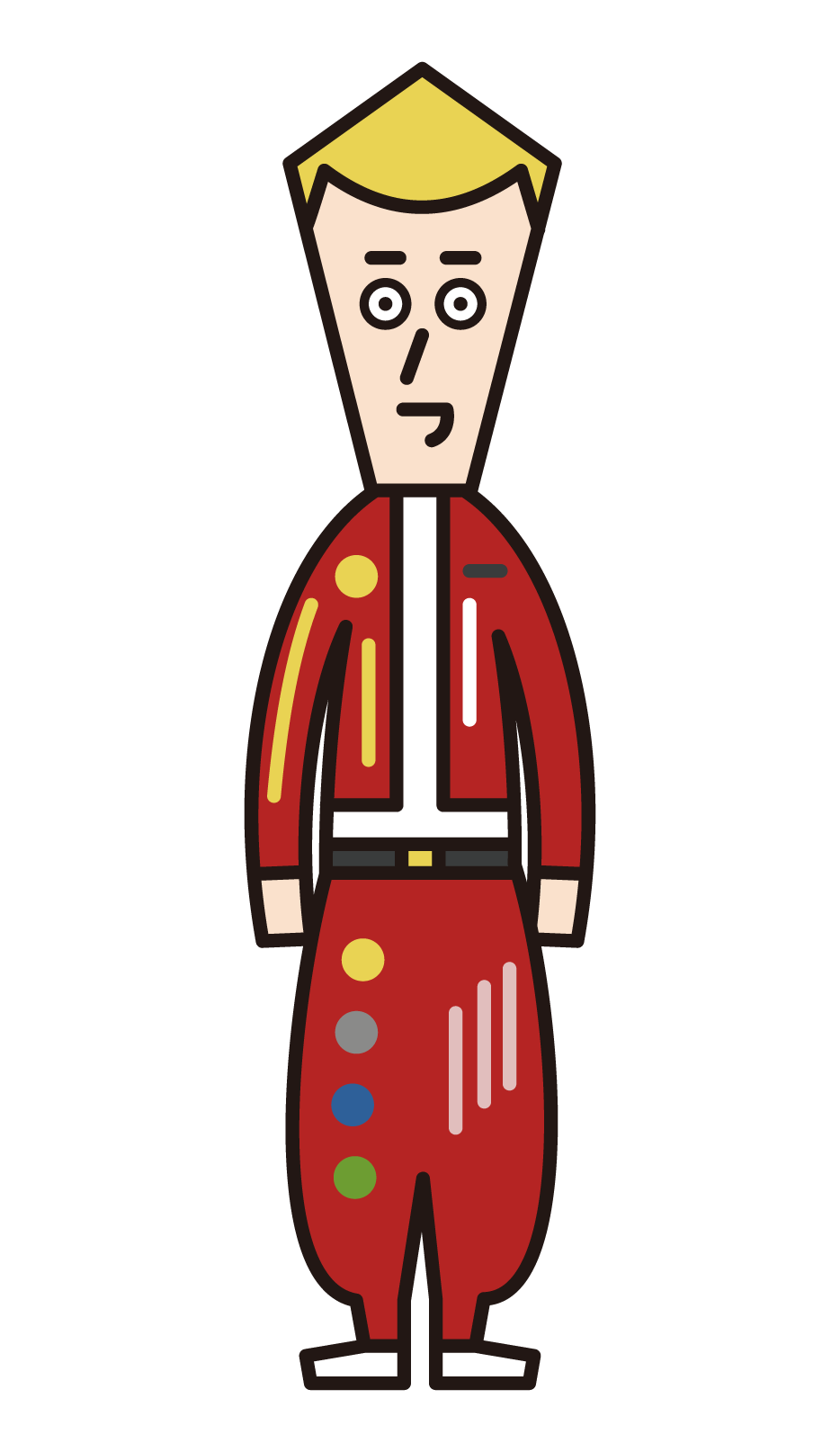 Illustration of a bad student (male) wearing an embroidered uniform
