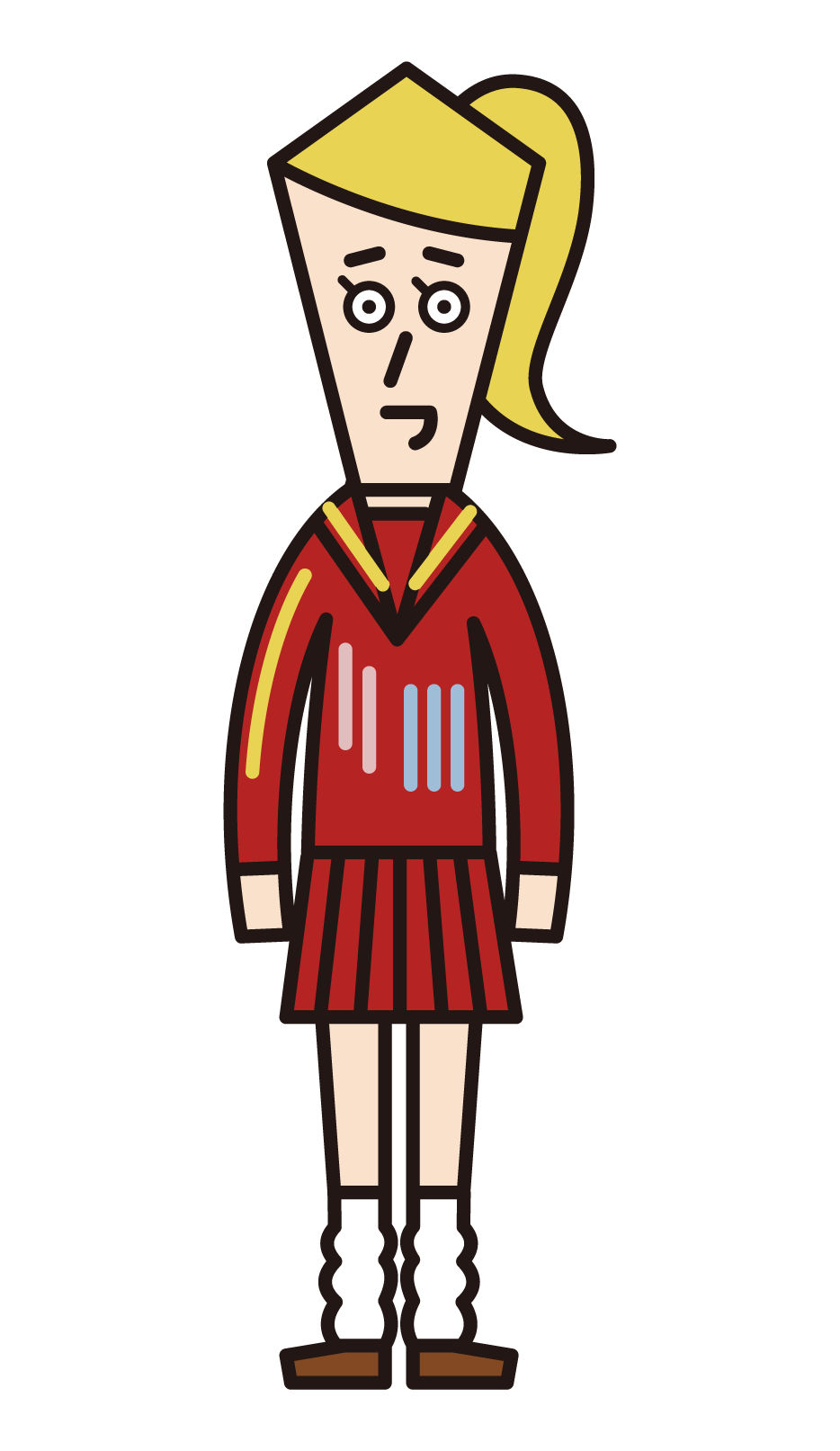 Illustration of a bad student (male) wearing an embroidered uniform