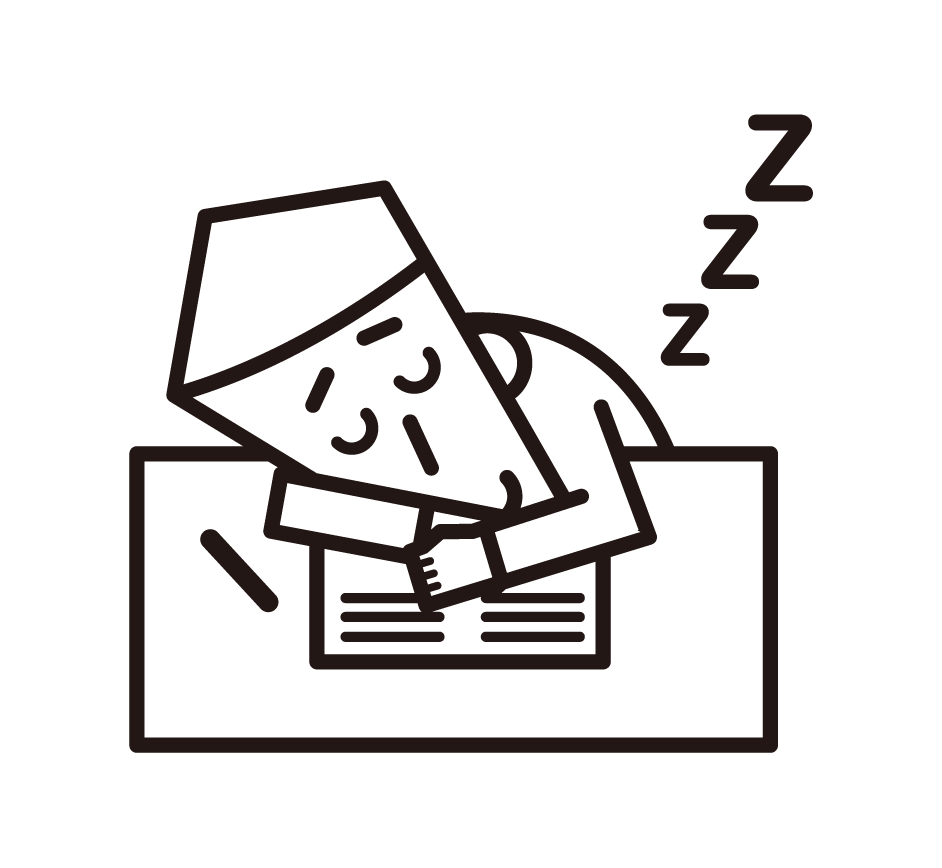 高中男生和初中生在上課或學習期間睡覺的插圖