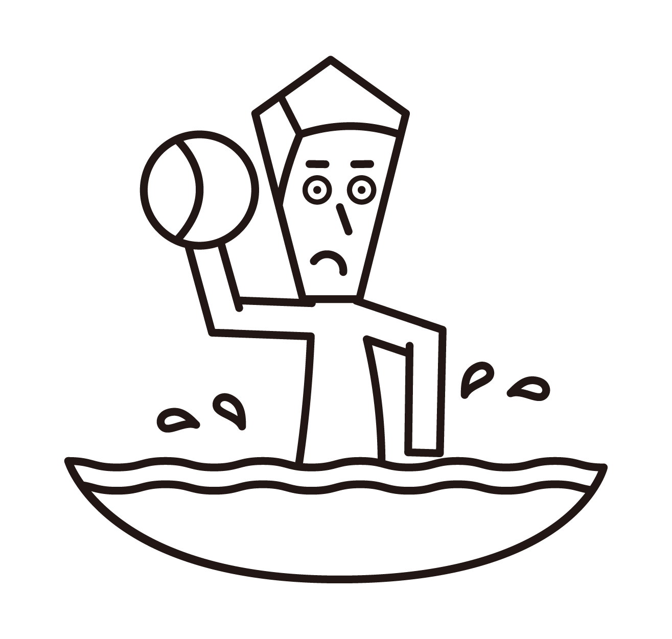 水球運動員（男性）的插圖