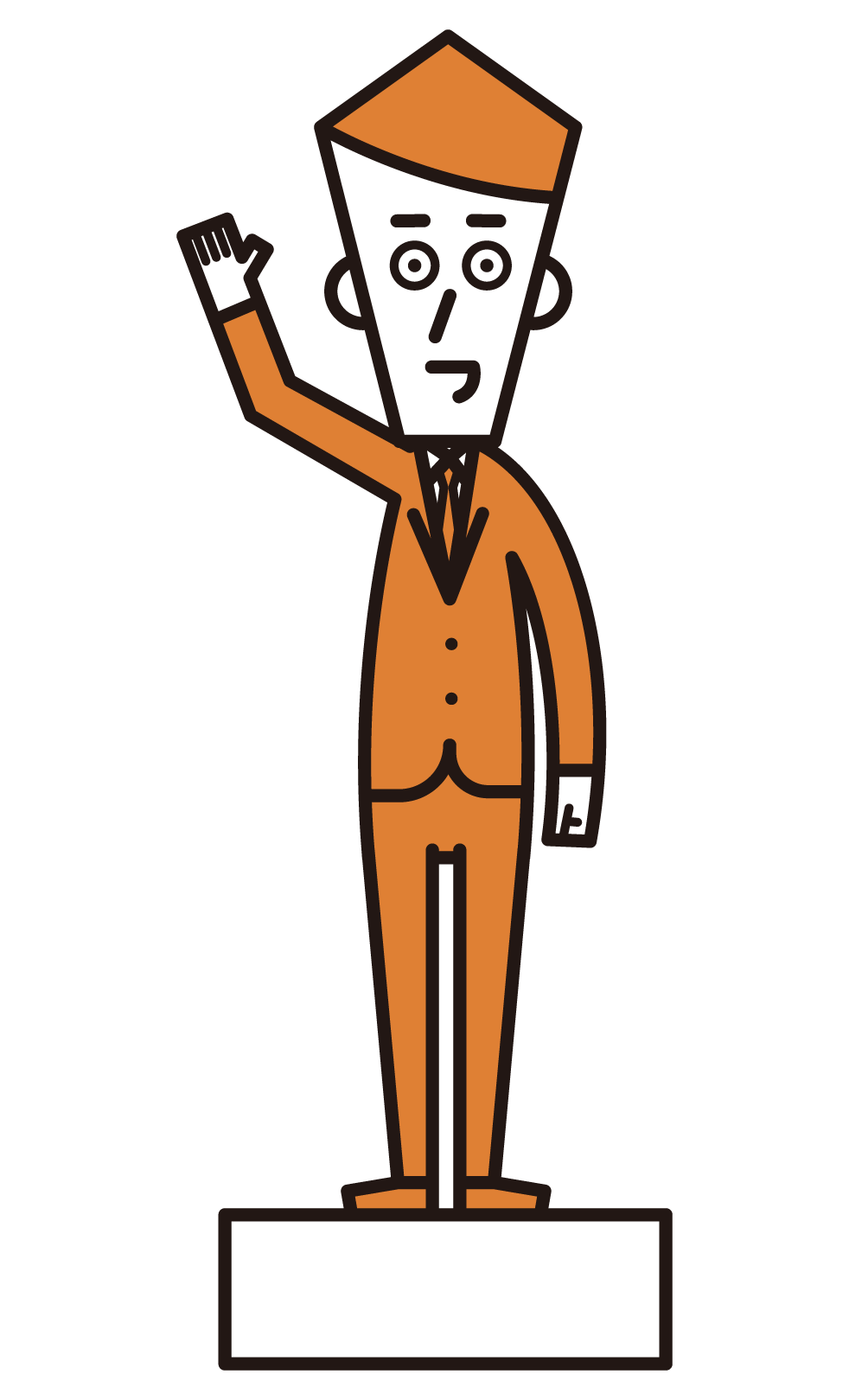 Illustration of a politician (male) waving his hand
