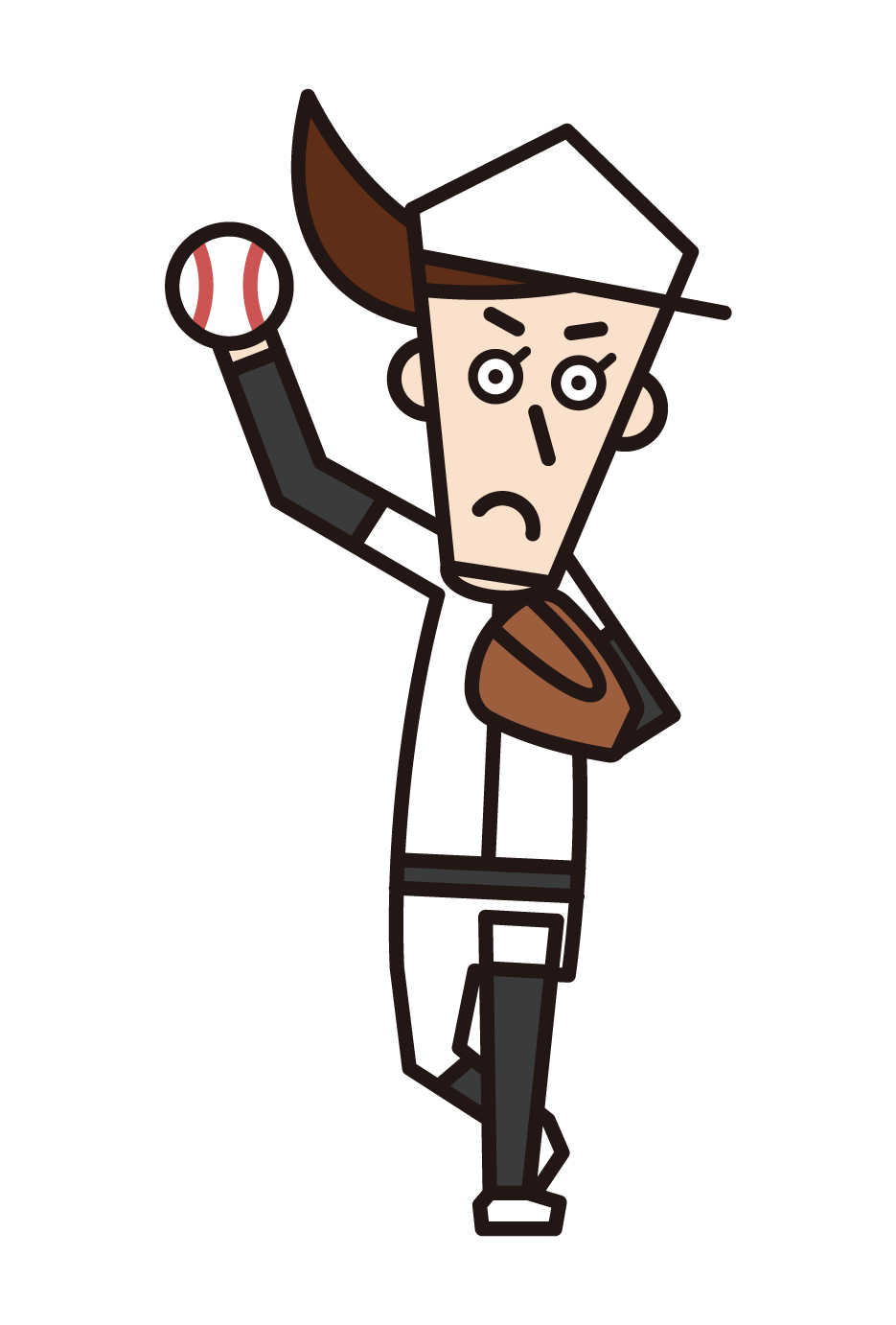 棒球投手（女性）的插圖