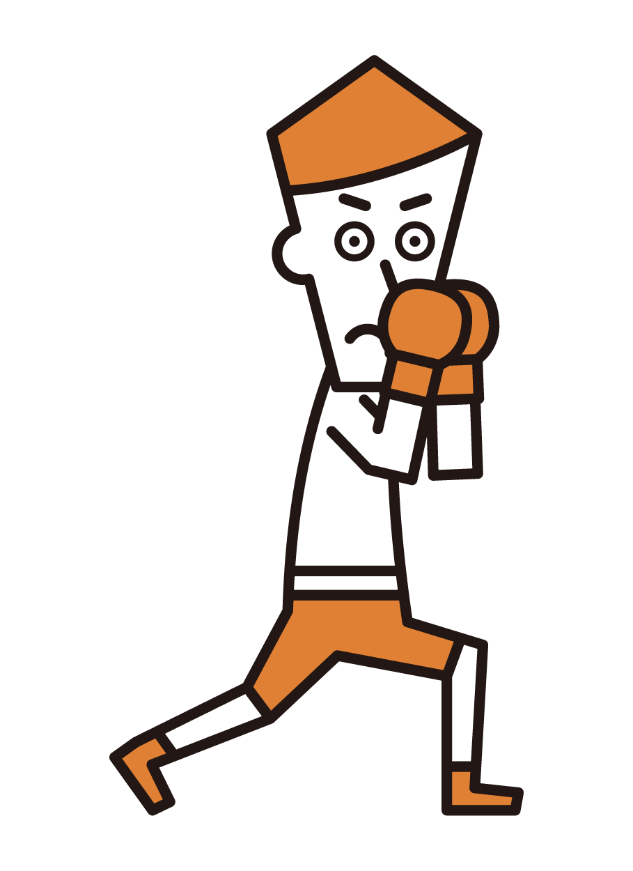 Illustration of a male boxer guarding