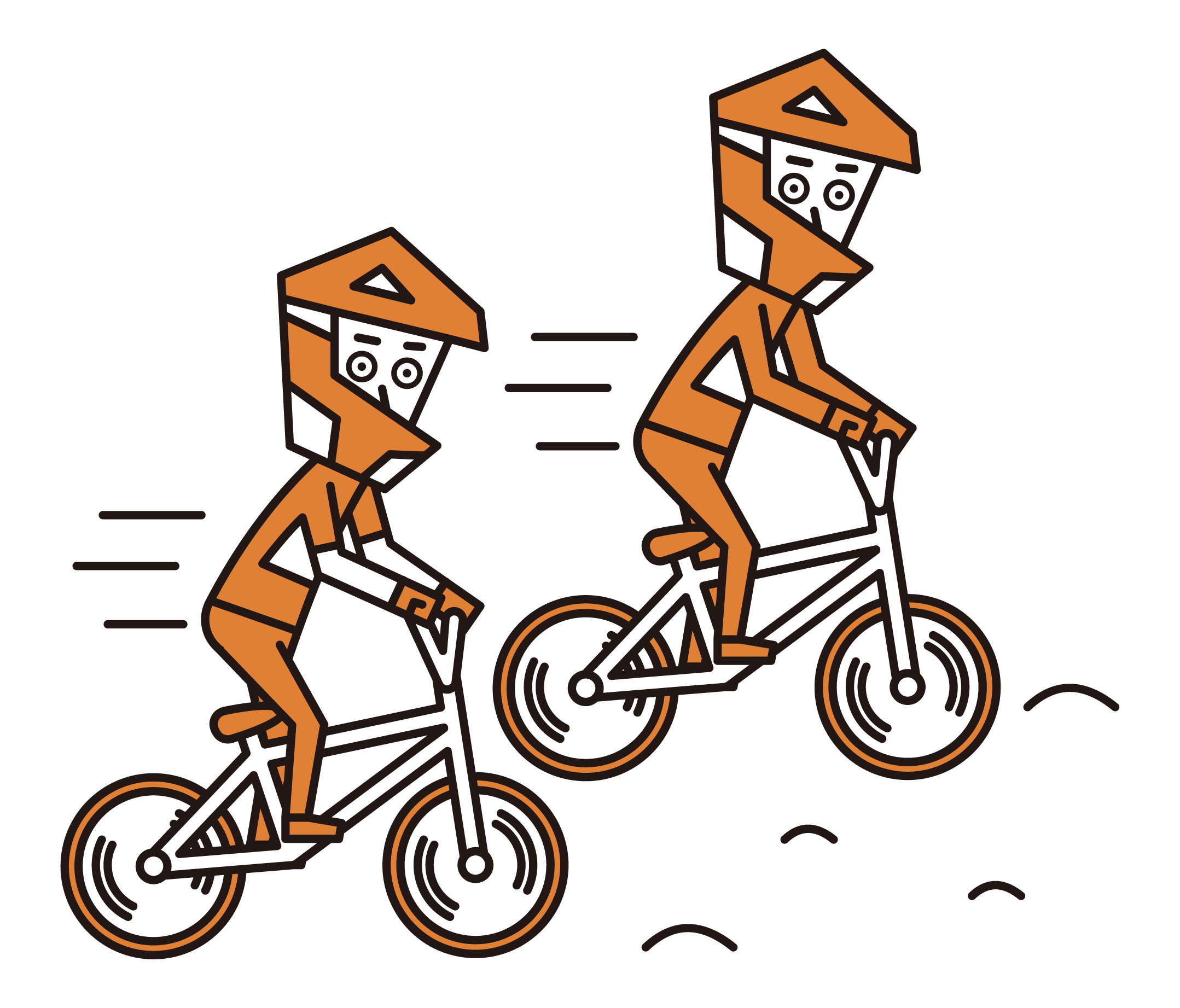 Illustration of BMX athletes (male) racing