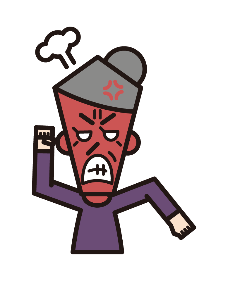 Illustration of an angry person (female)