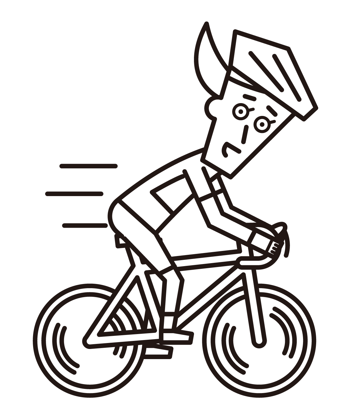 Illustration of a road racing athlete (female)
