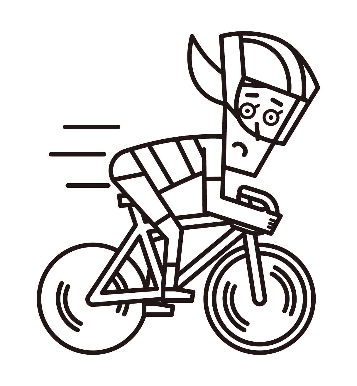 スプリンター（自転車トラック競技の女性選手）のイラスト