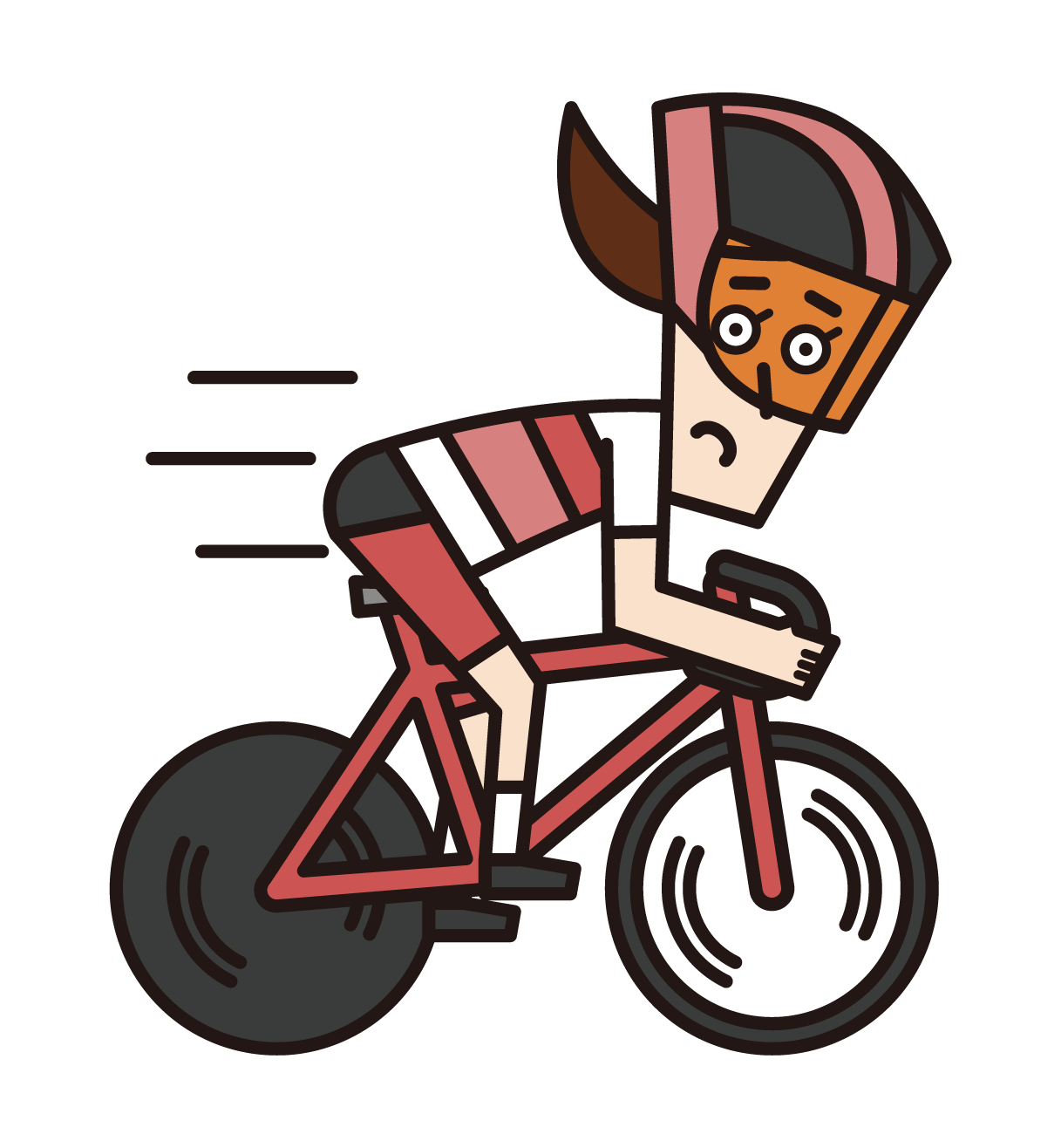 スプリンター（自転車トラック競技の女性選手）のイラスト