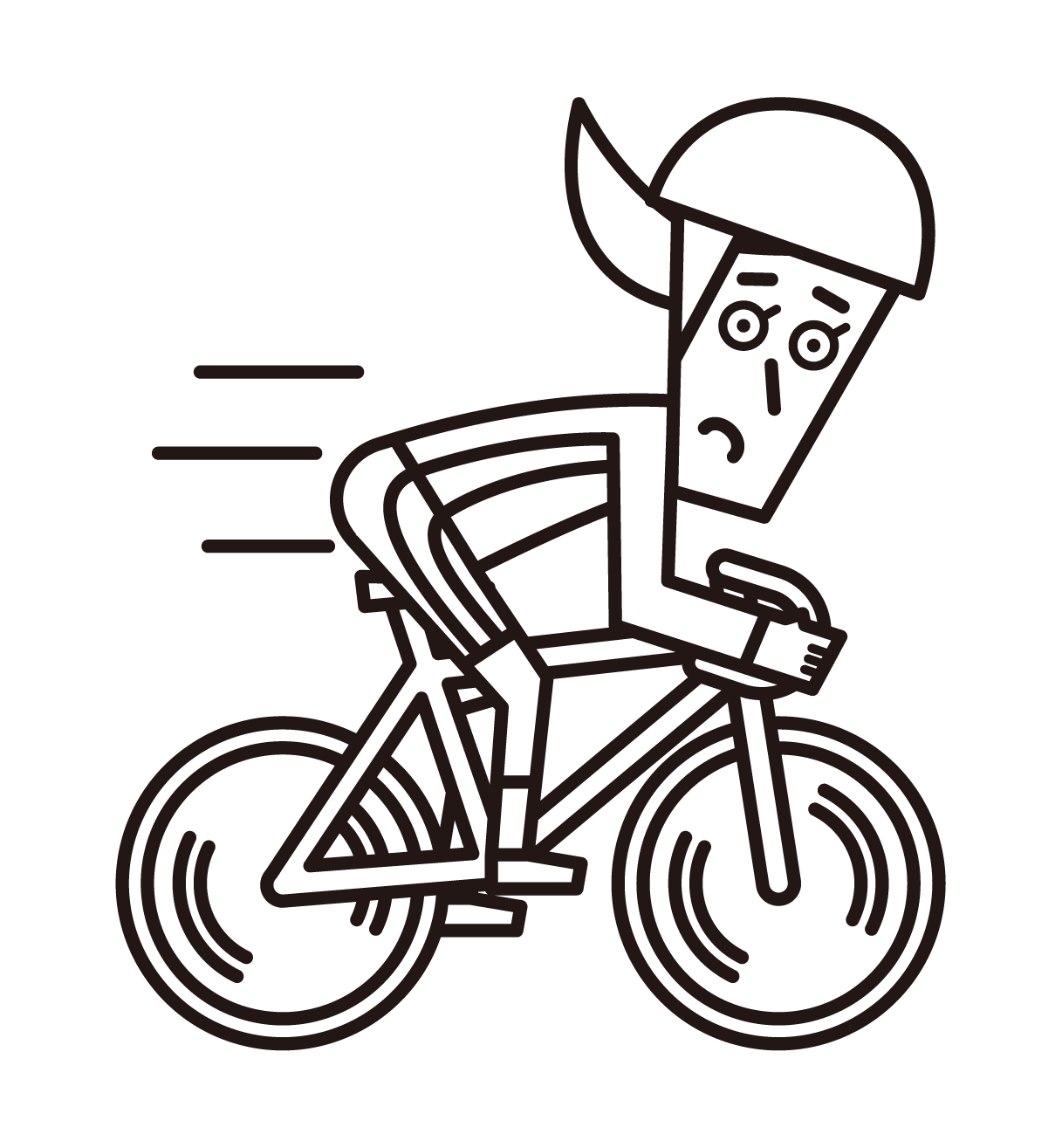 自行車運動員（女性）的插圖