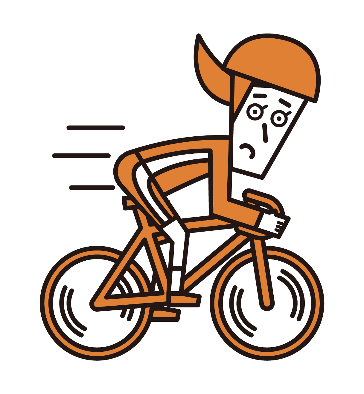 自行車運動員（女性）的插圖