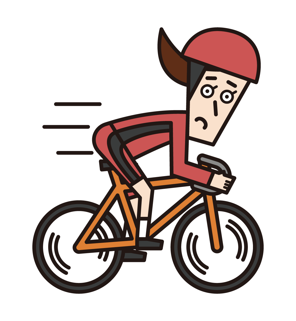 Illustration of a female bicycle racer