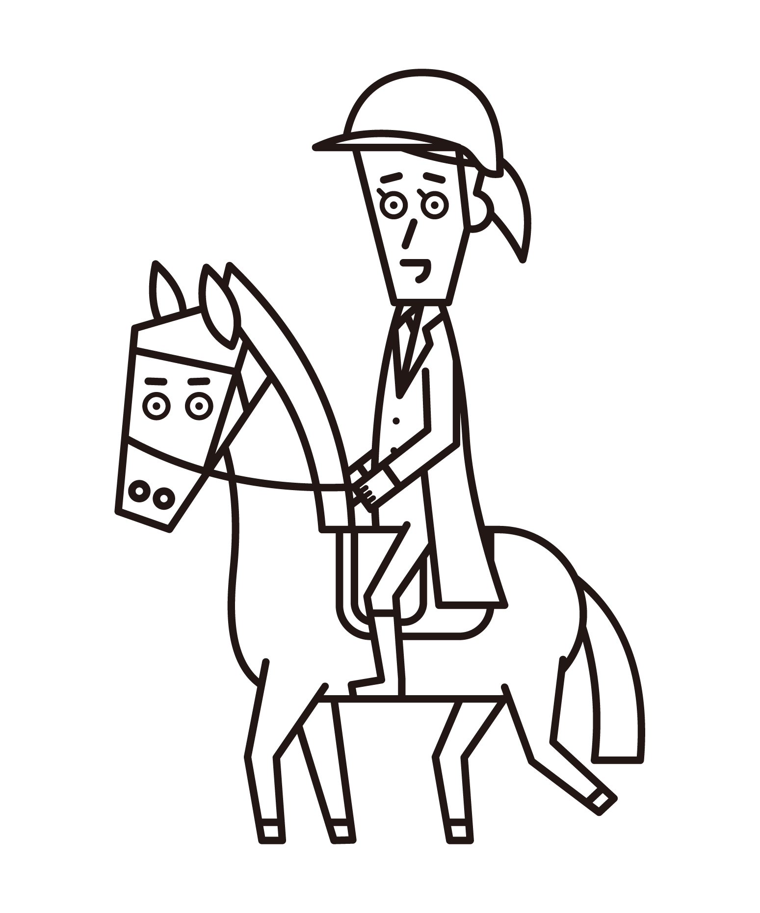 Illustration of an equestrian athlete (female)
