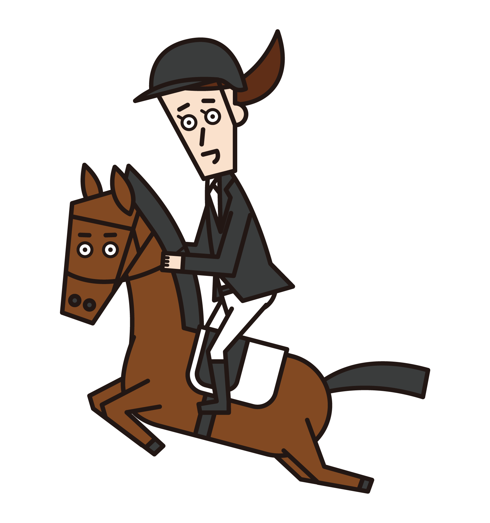 Illustration of an equestrian athlete (male)