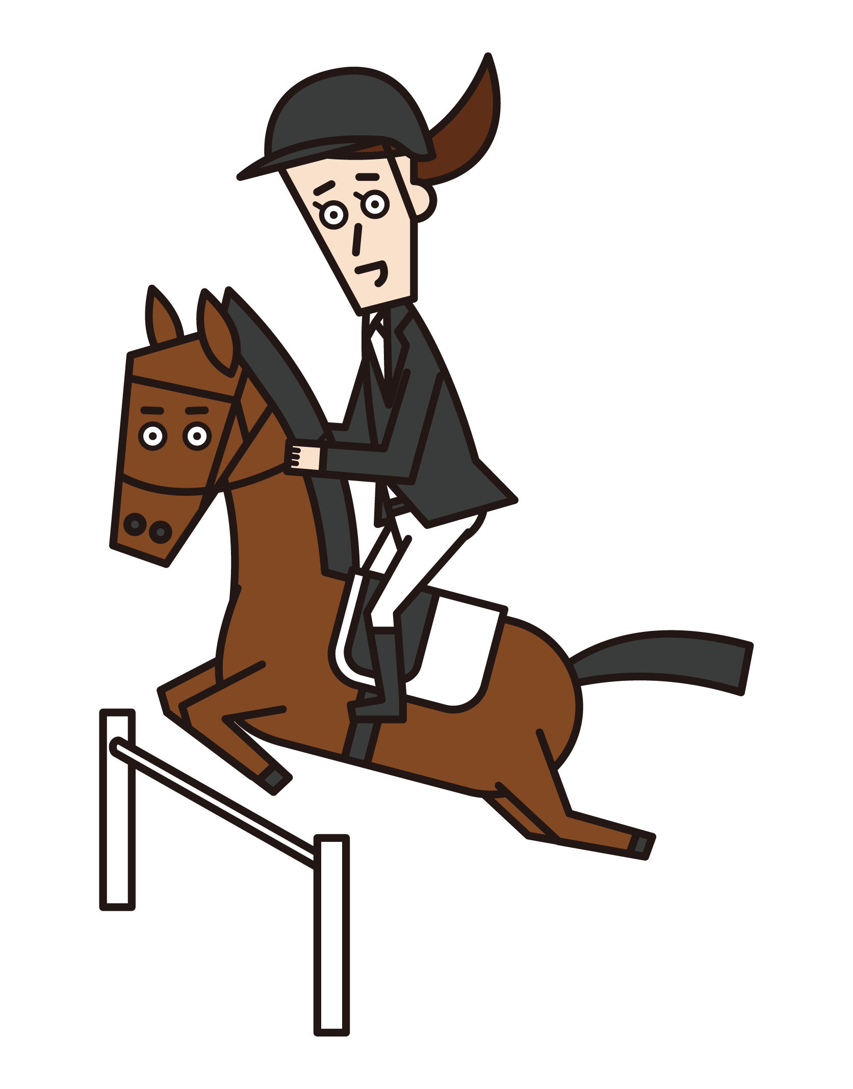 Illustration of an equestrian athlete (female)
