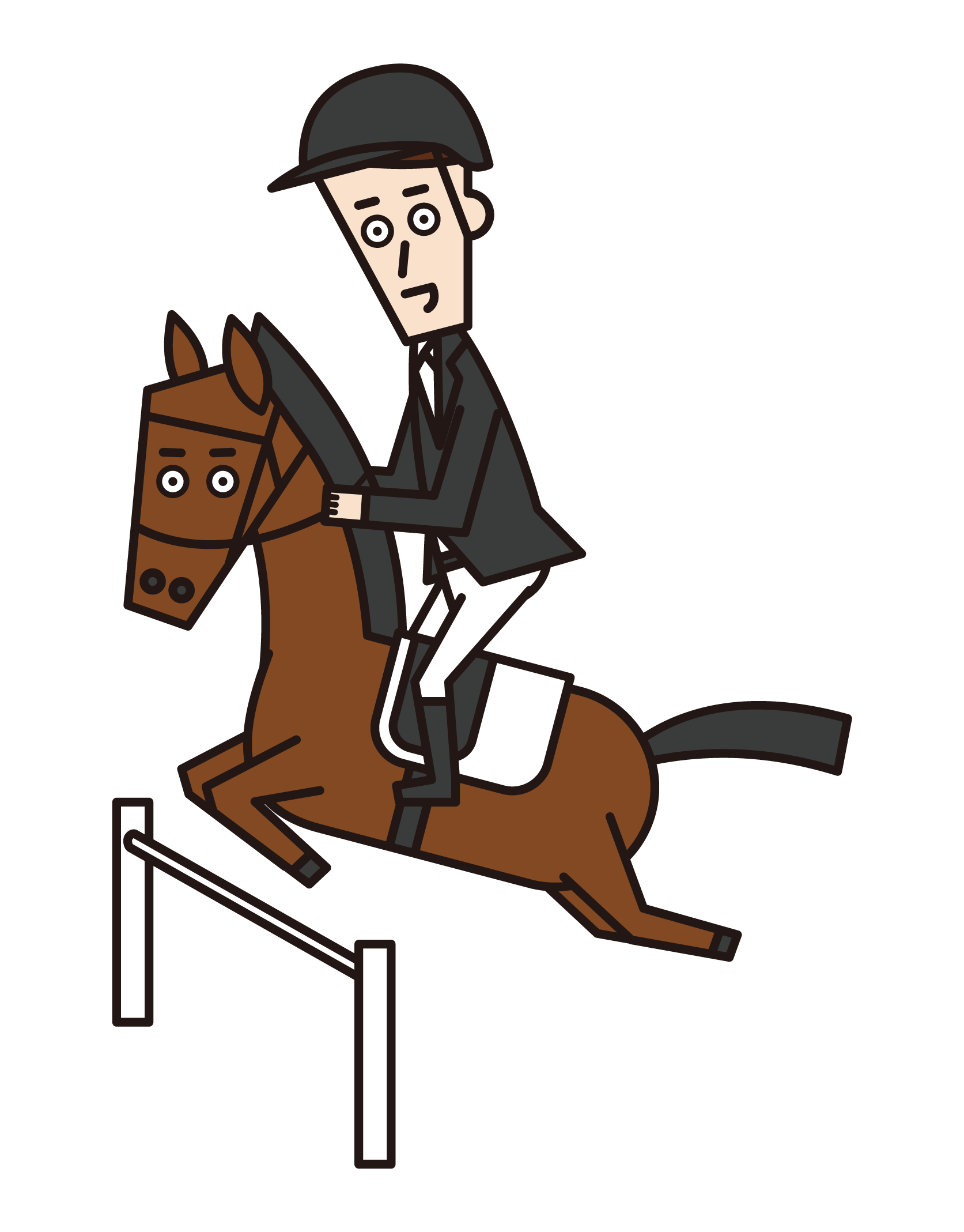 Illustration of an equestrian athlete (male)