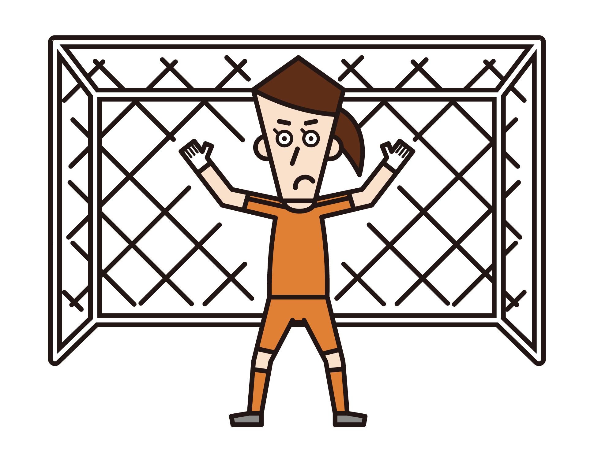 Illustration of a soccer goalkeeper (female)