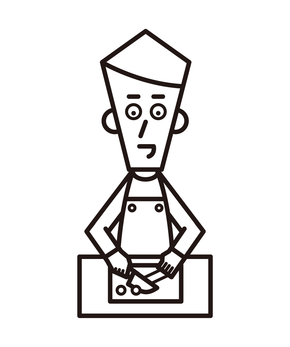 烹飪者（男性）的插圖