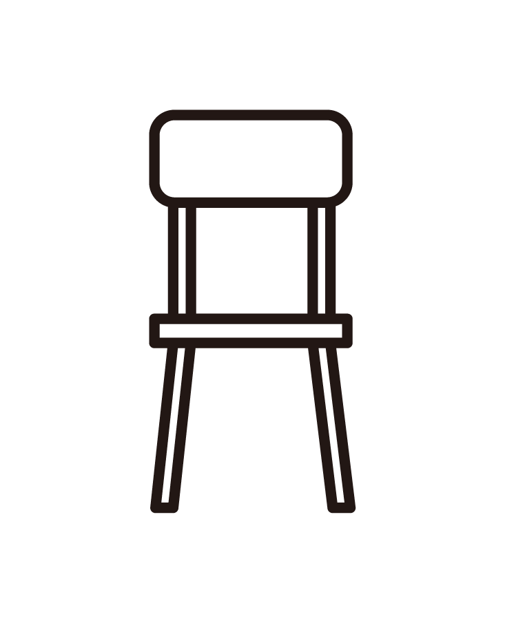 Illustration of a chair seen from the front
