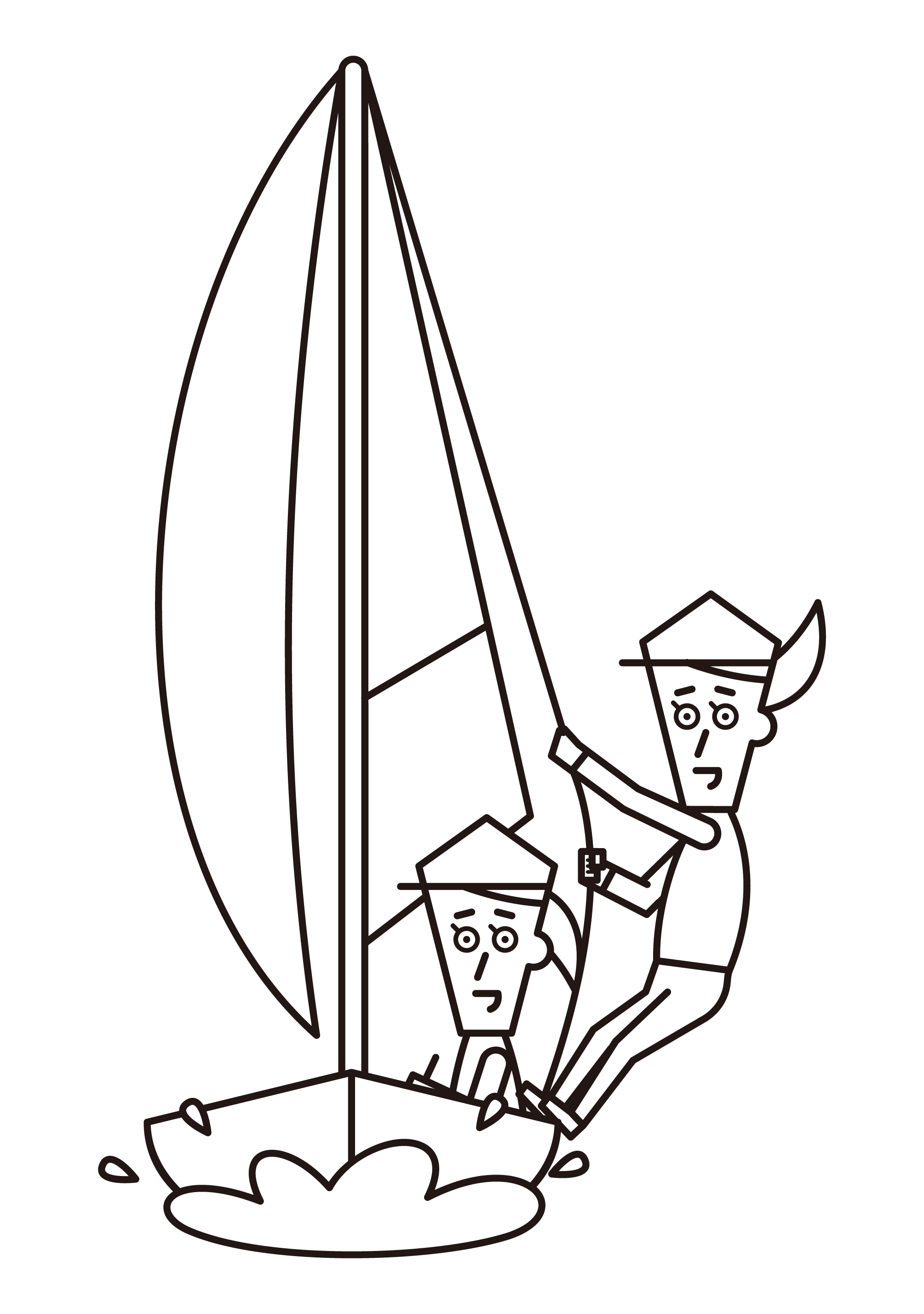 Illustration of sailing players (female)
