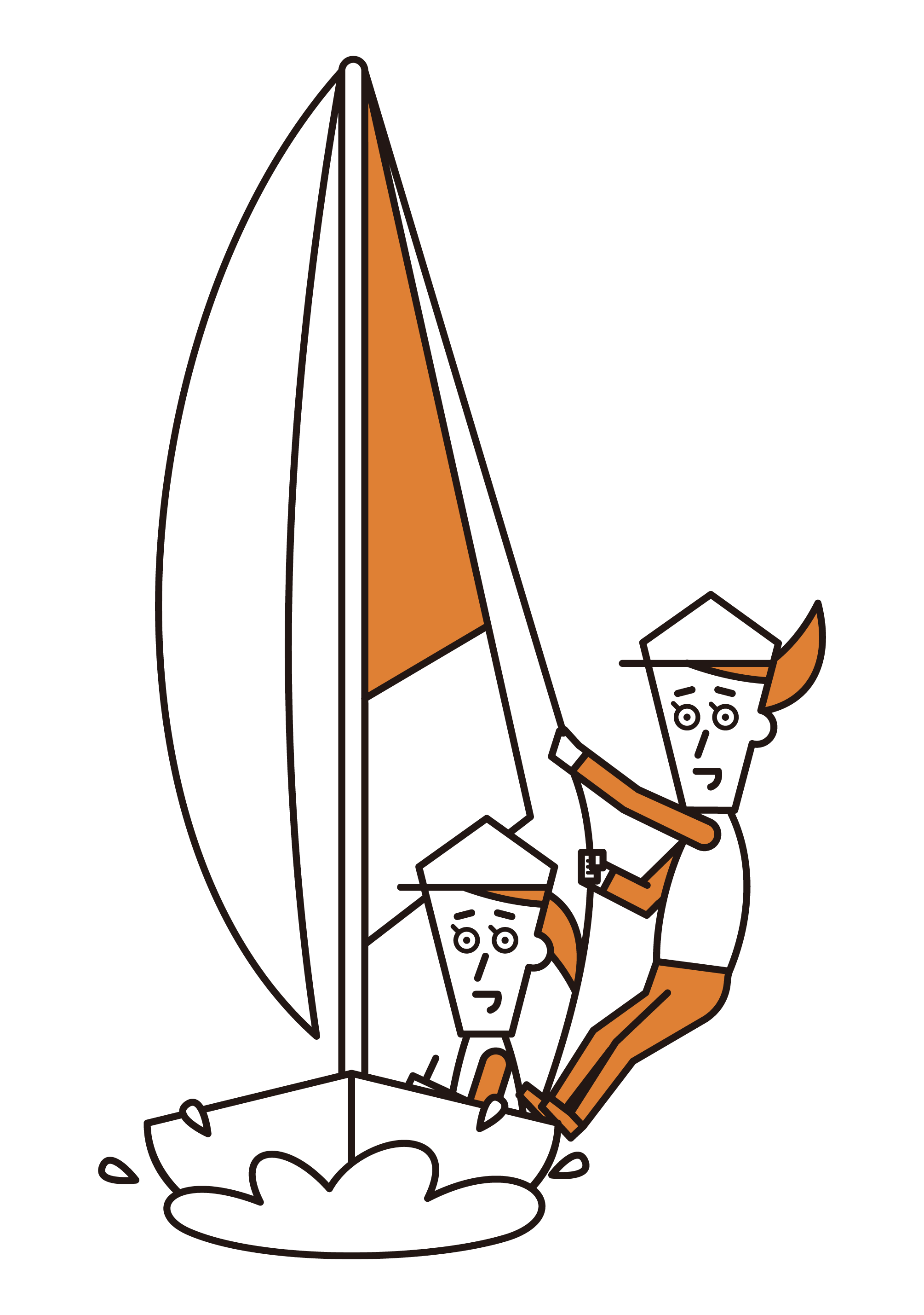 帆船運動員（女性）的插圖