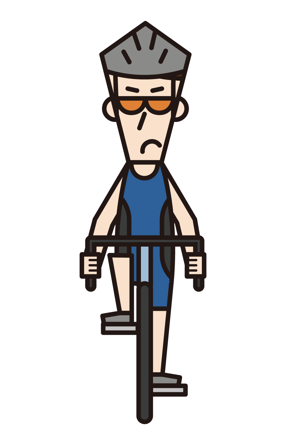 トライアスロン・自転車競技の選手（男性）のイラスト