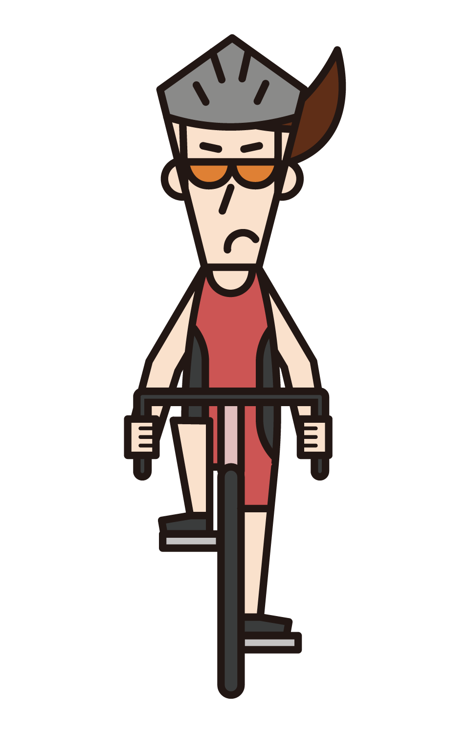 鐵人三項和自行車運動員（女性）的插圖