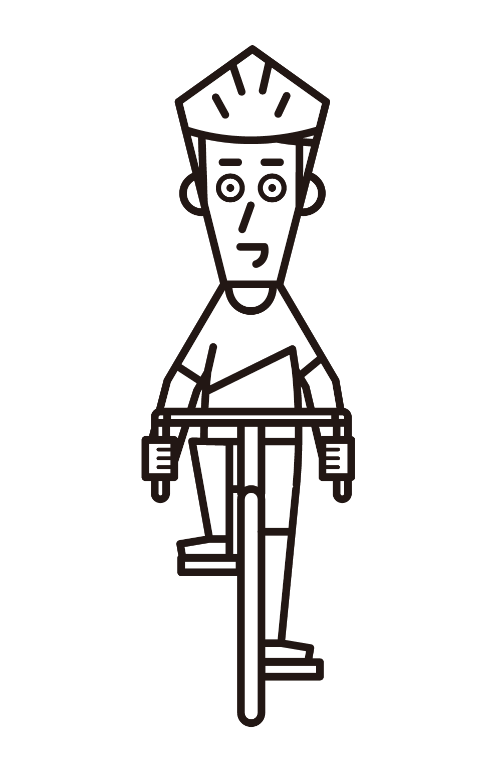 騎公路自行車的人（男性）的插圖