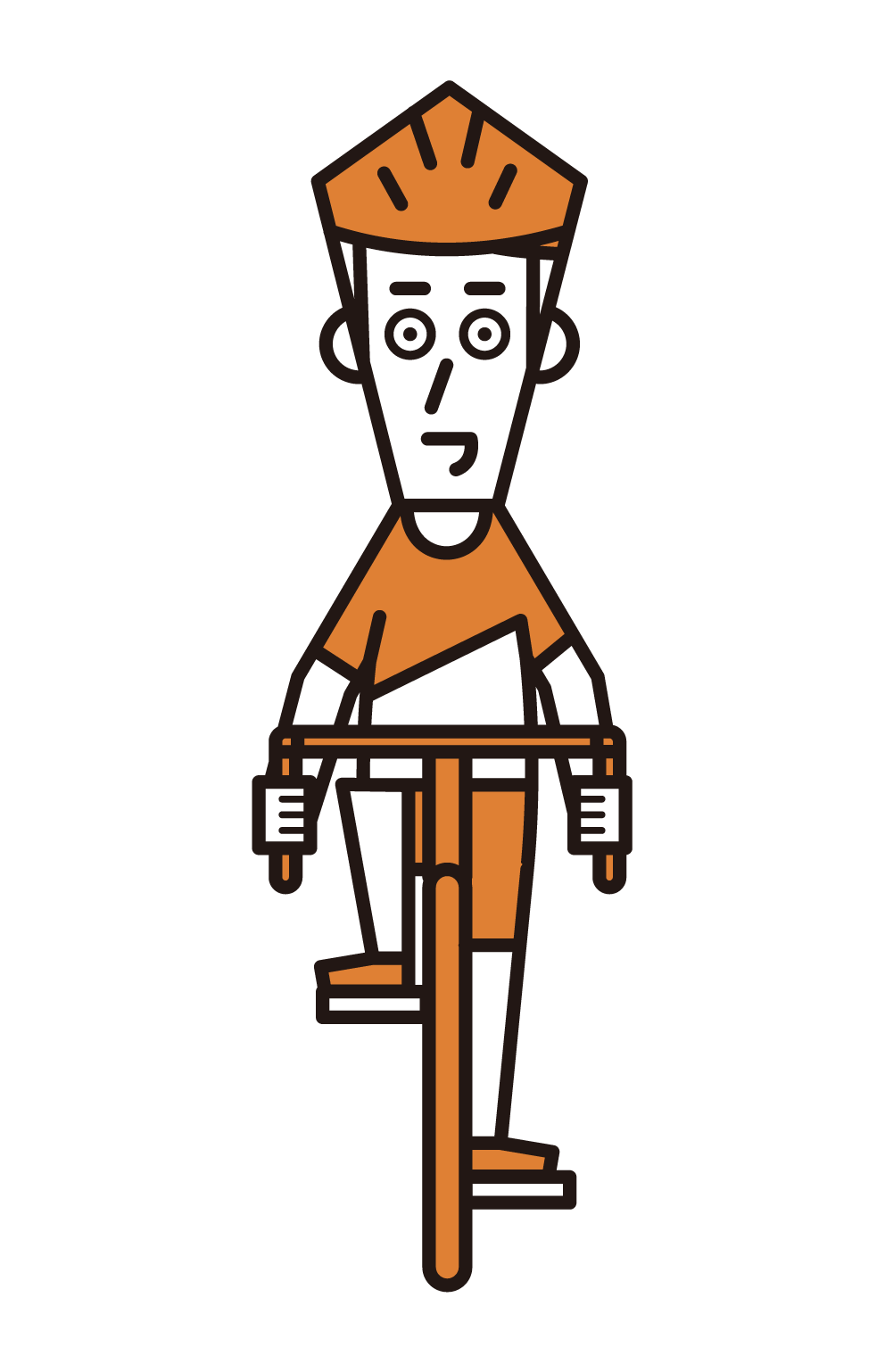 騎公路自行車的人（男性）的插圖