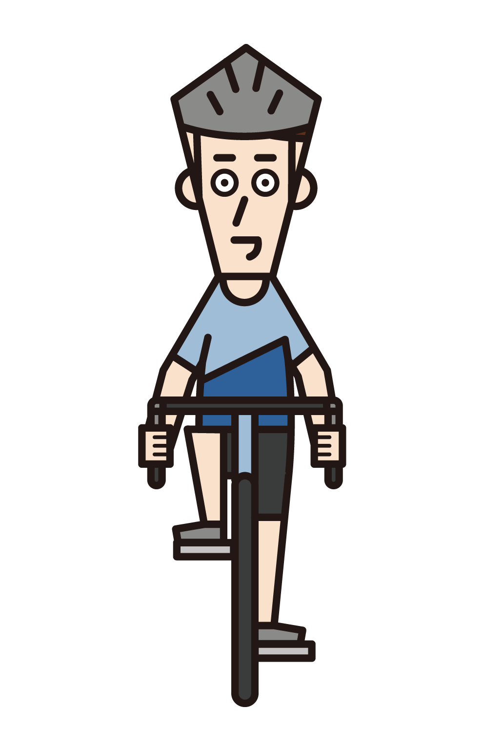 Illustration of a man riding a road bike