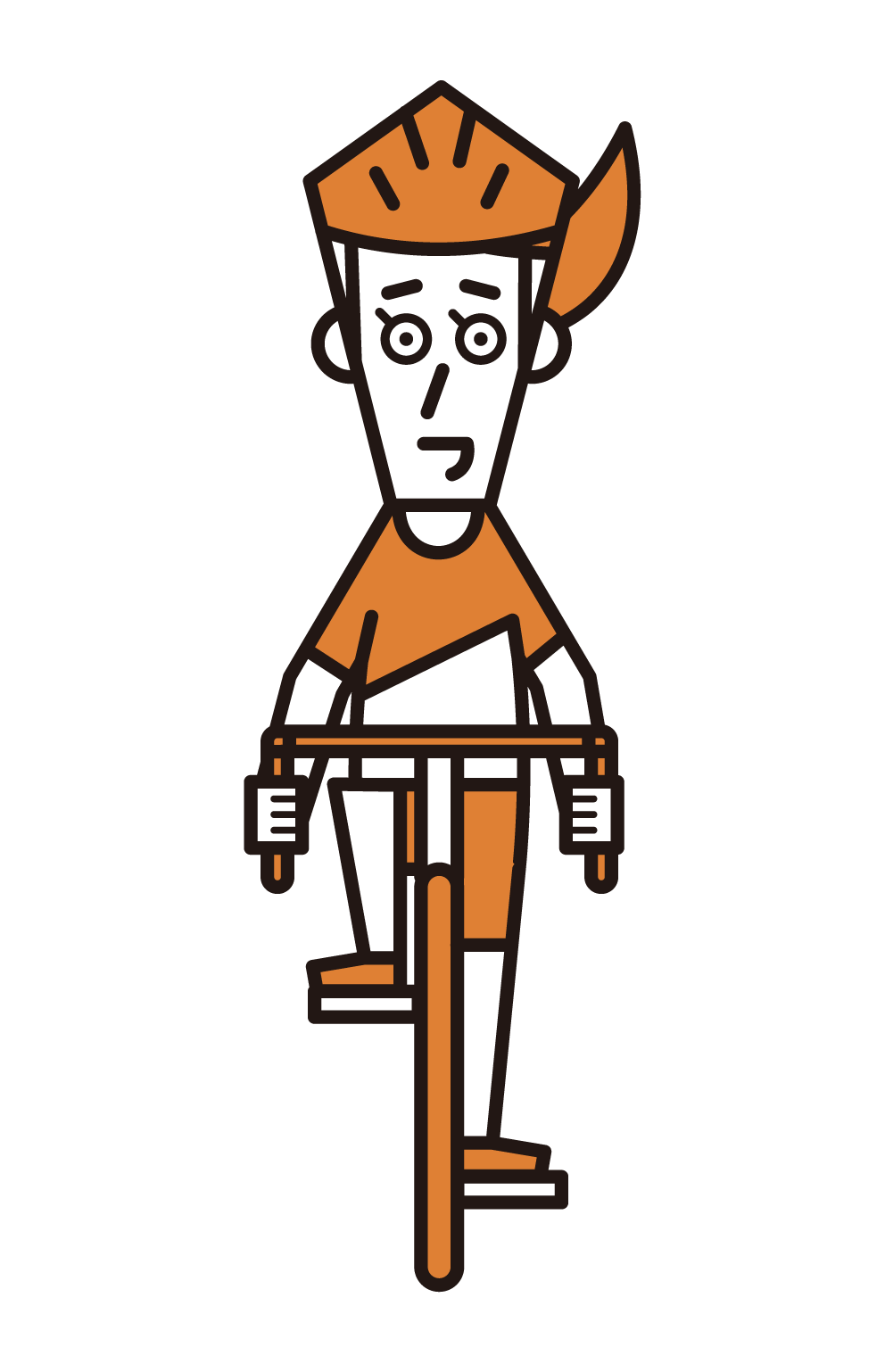 Illustration of a person (female) riding a road bike
